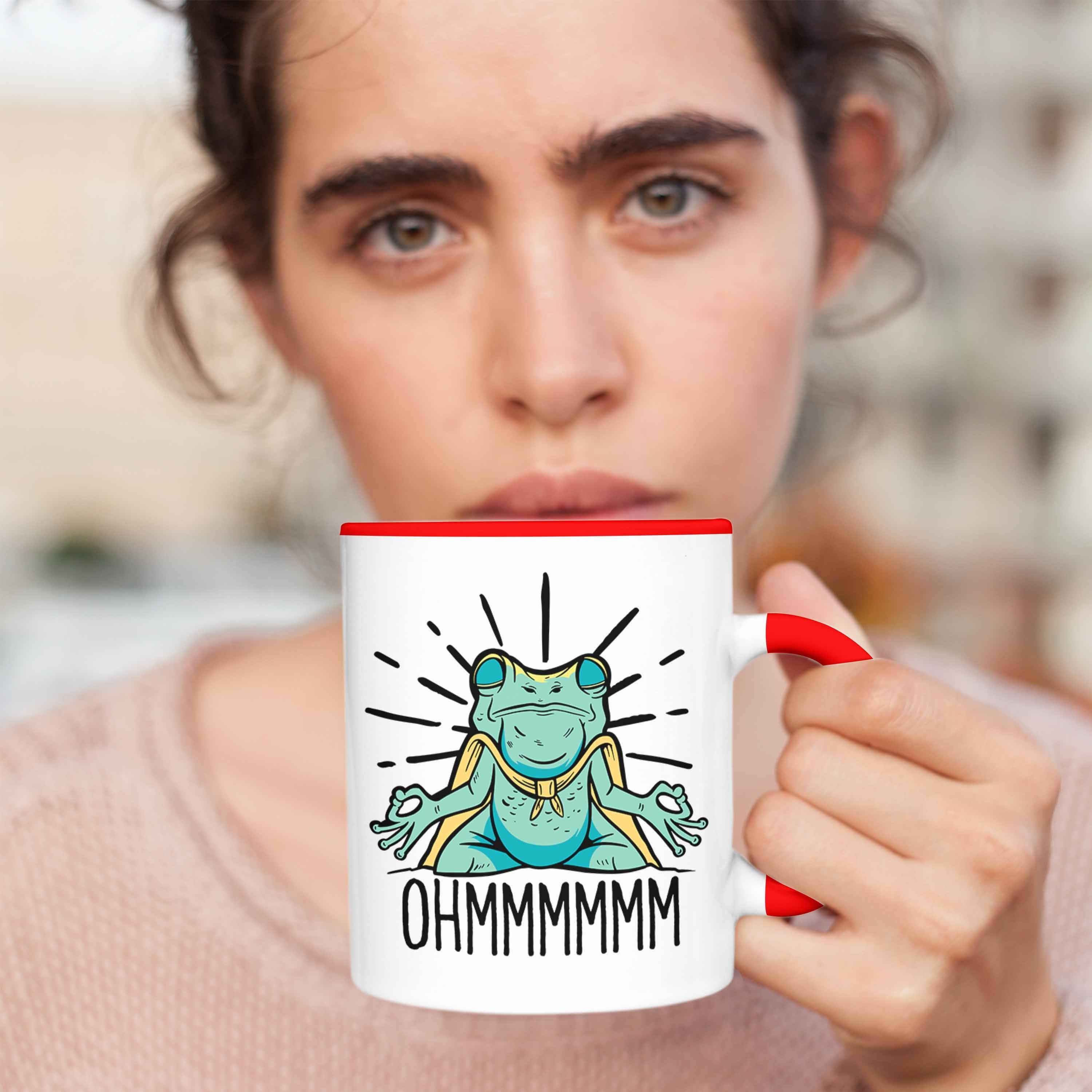 Mediration Tasse Rot Tasse Meditiere Trendation meditationsbegeisterte für Frosch Geschenk