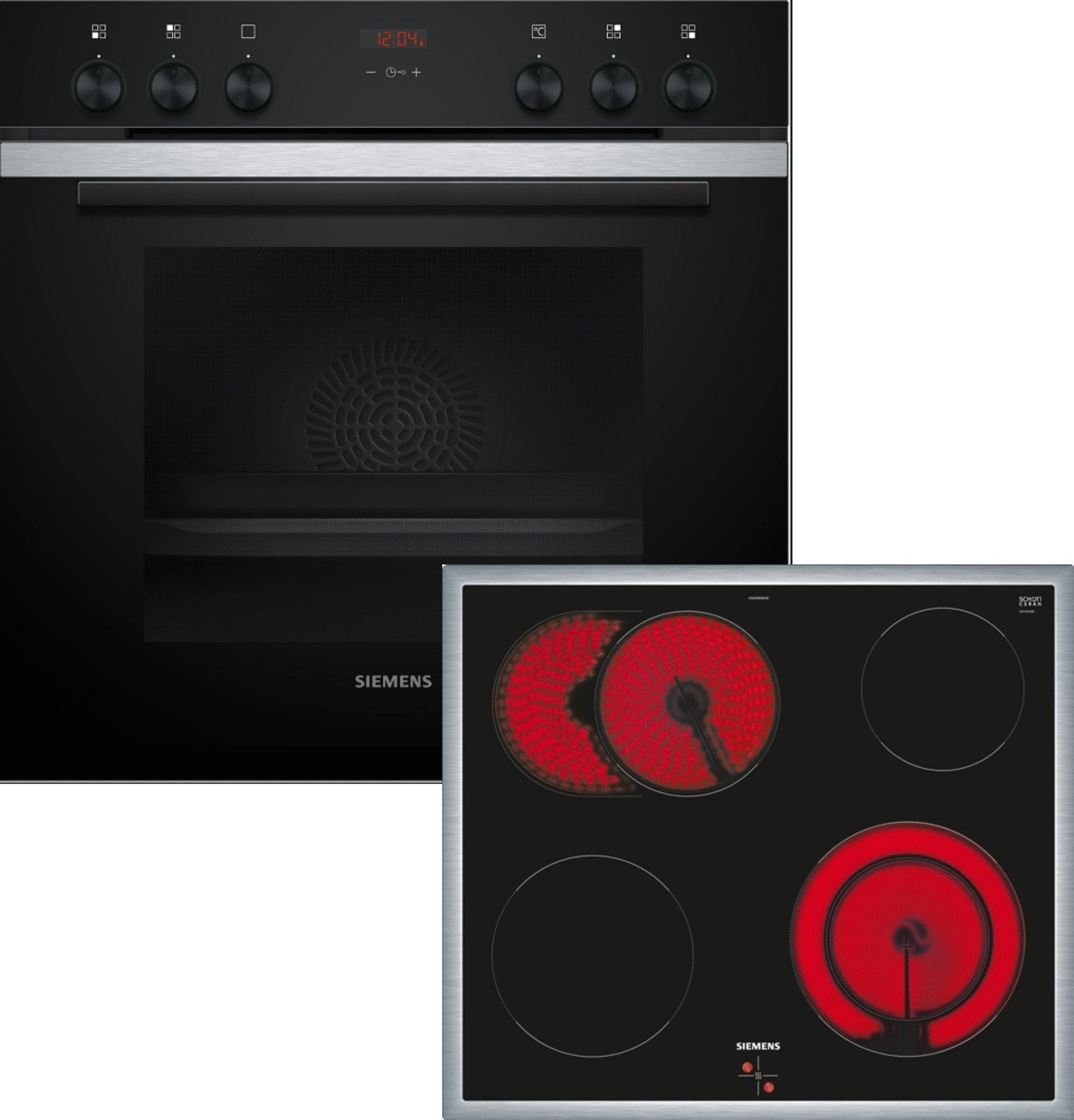 SIEMENS Elektro-Herd-Set iQ300 iQ300, mit Backwagen, Schnellaufheizung, Gleichmäßige Hitzeverteilung