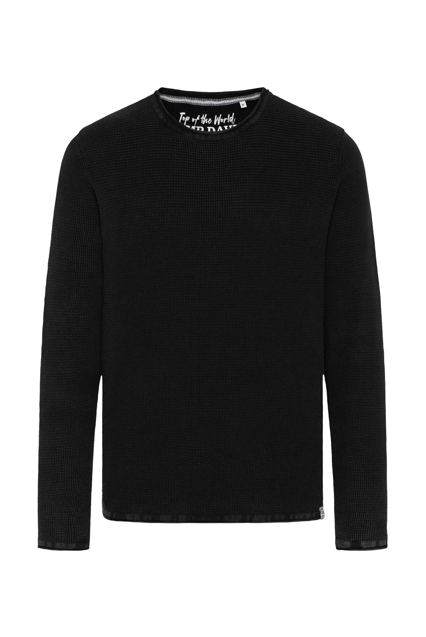 CAMP DAVID Rundhalspullover mit Rollsäumen günstig online kaufen