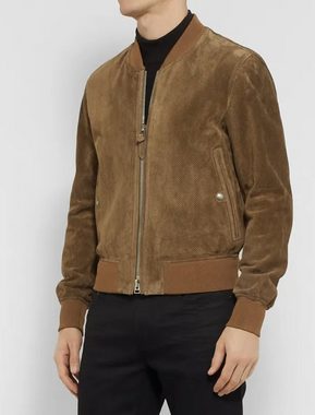 Tom Ford Winterjacke Tom Ford Iconic Perforated Suede Bomber Jacket Leather Jacke Pilot Blo