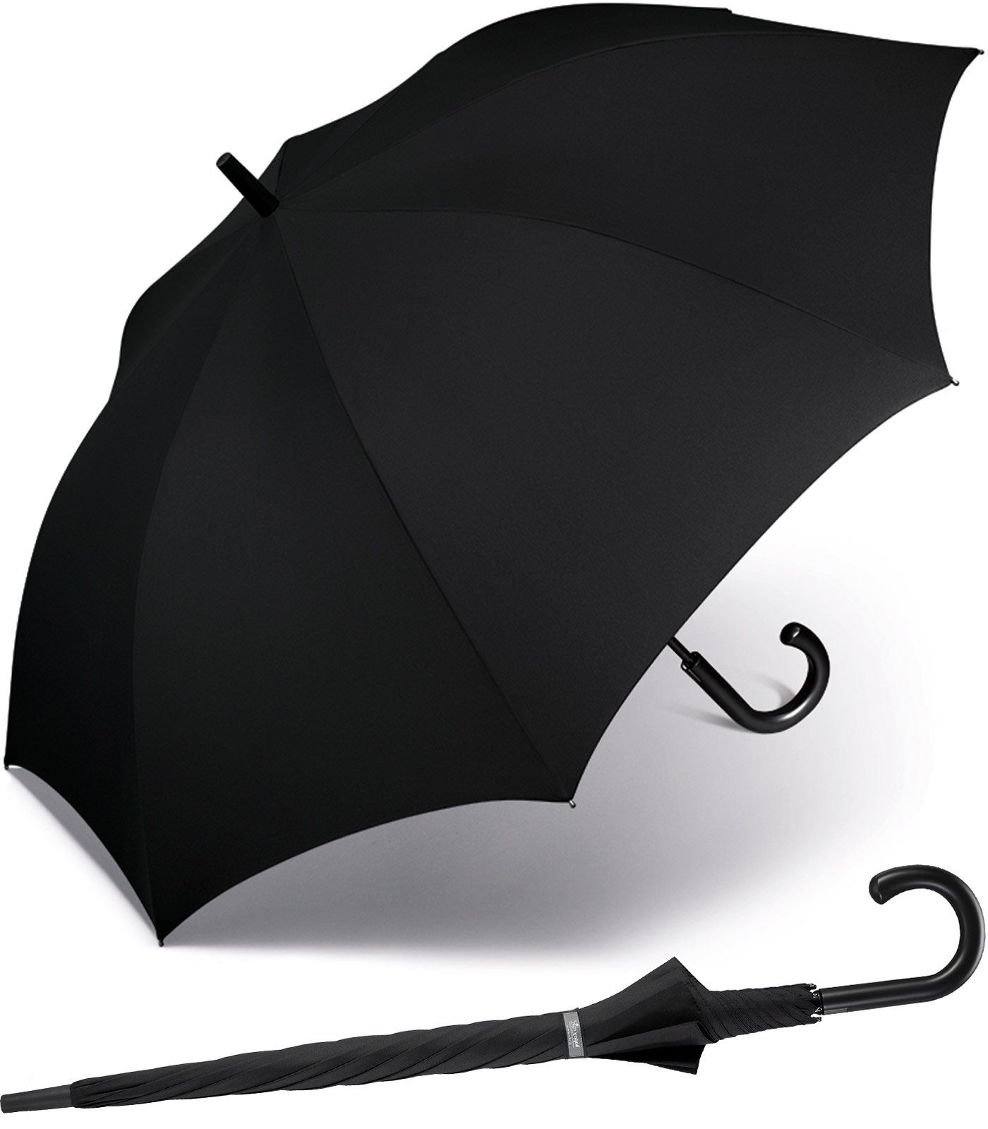 happy rain® selection Langregenschirm sehr großer Herren-Regenschirm mit Auf-Automatik, trotz seiner Größe besonders leicht