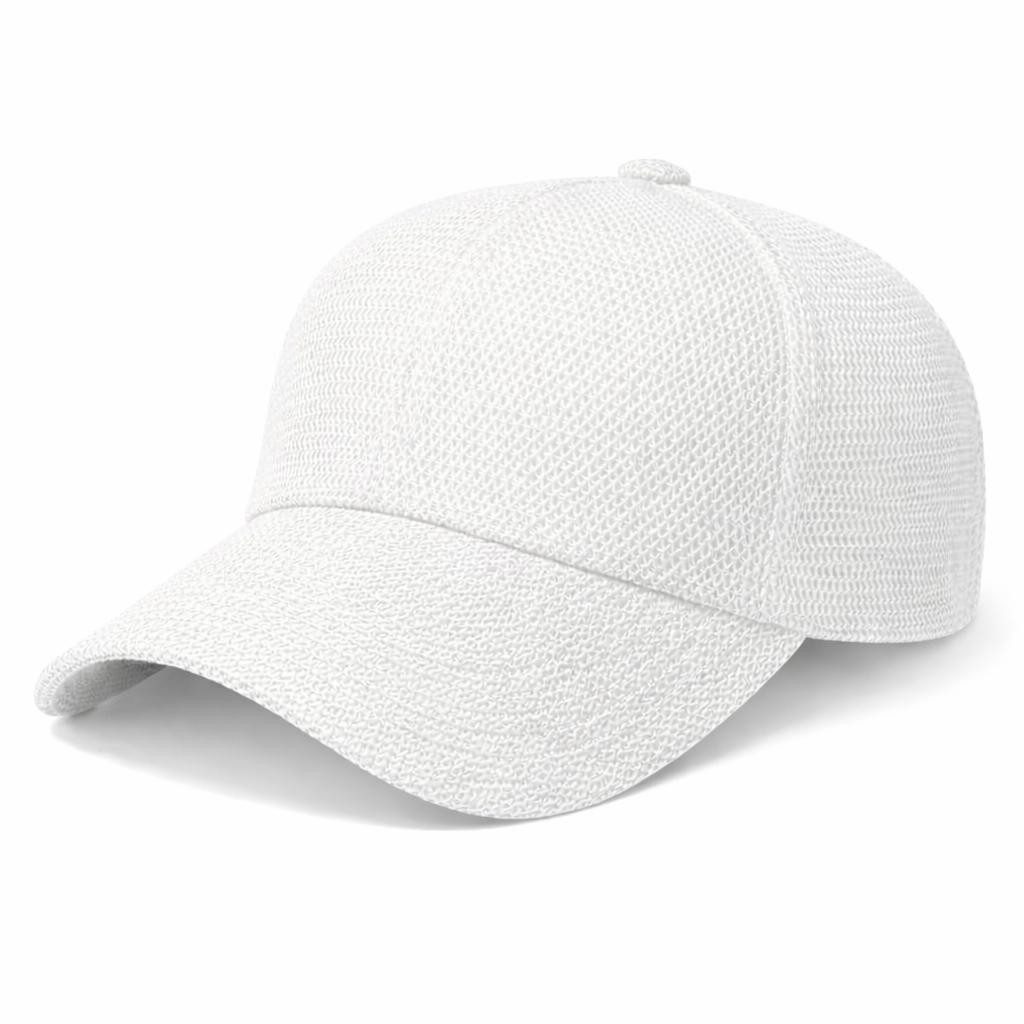 ZUKUNFTSENKEL Baseball Cap Kappe aus Papierstroh verstellbarer Metallverschluss (atmungsaktive Cap einfarbig Unisex) luftige Sommer Mütze mit Mesh Struktur