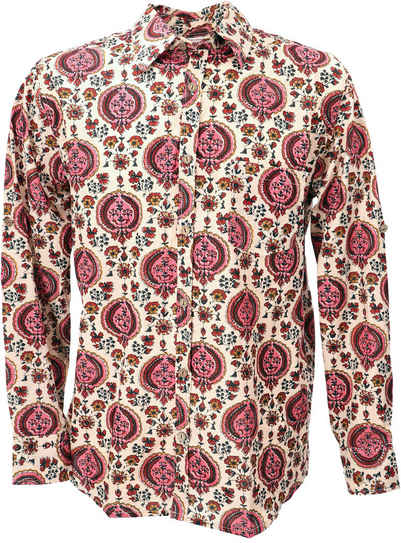 Guru-Shop Hemd & Shirt Bedrucktes Hemd, Freizeithemd, Baumwollhemd -.. Ethno Style, alternative Bekleidung