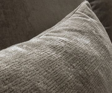 DELIFE Wohnlandschaft Estrea, Webstoff Taupe 410x155 cm Rundsofa