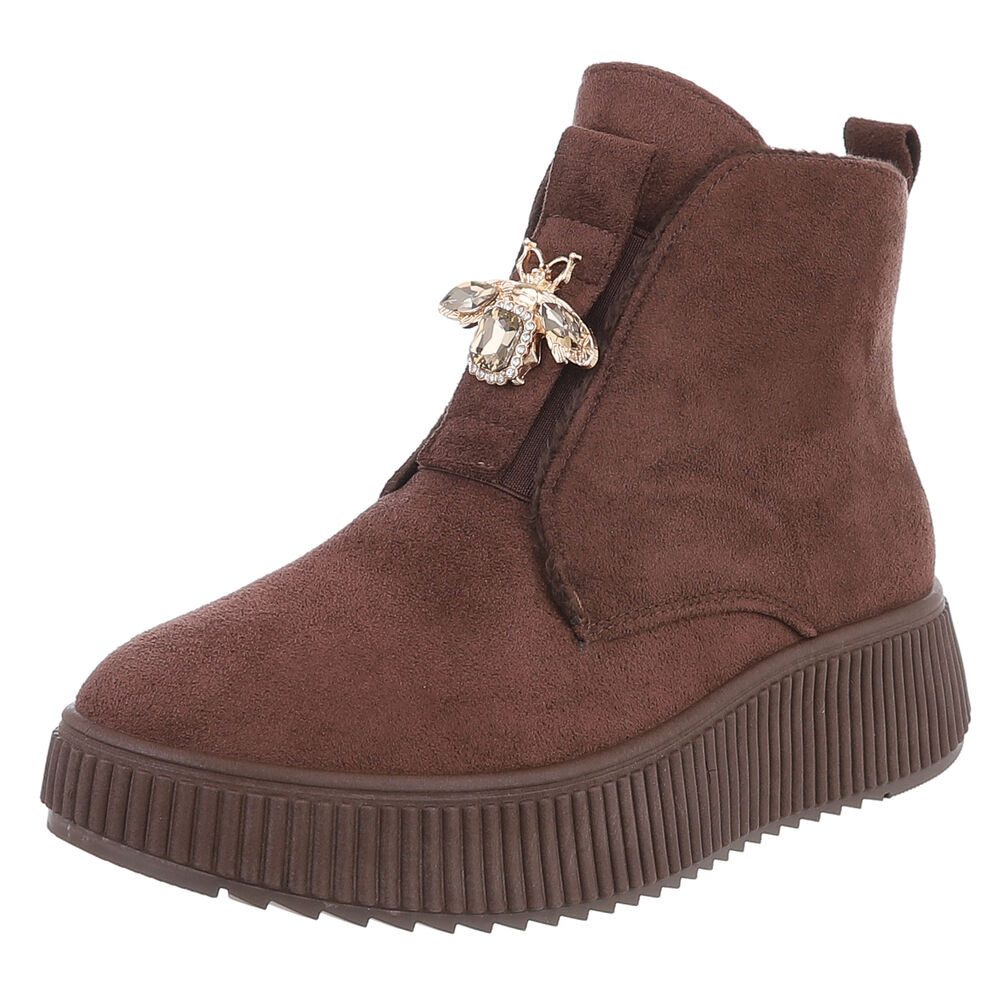 Ital-Design Elegante Damen Plateau-Stiefeletten mit Dekorativem günstig online kaufen