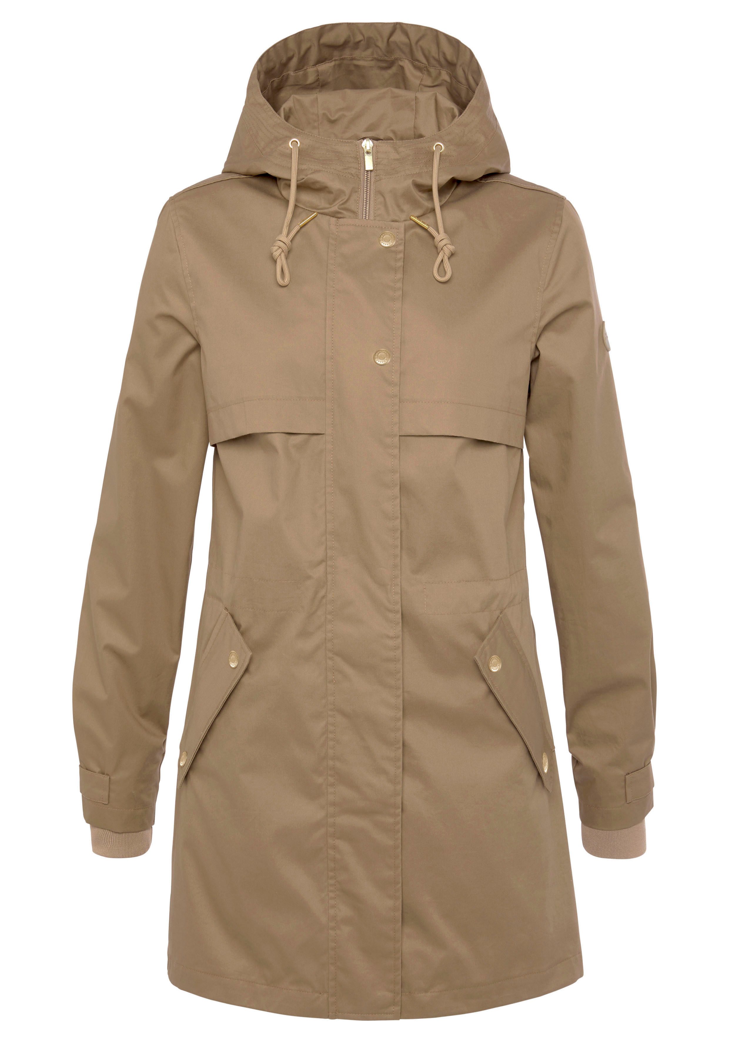 French Connection Outdoorjacke Saumschlitz mit Druckknöpfen auf der Rückseite