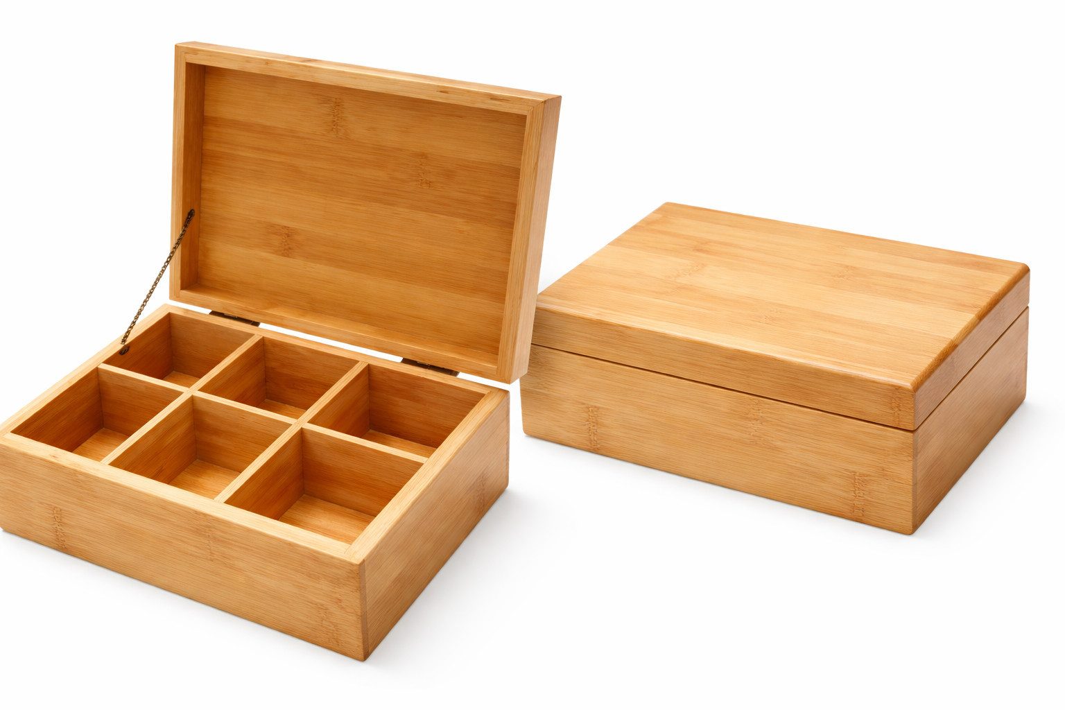 Rungassi Teebox Teebox aus Holz mit 6 Fächern – Stilvolle Teekiste zur Aufbewahrung, Holz