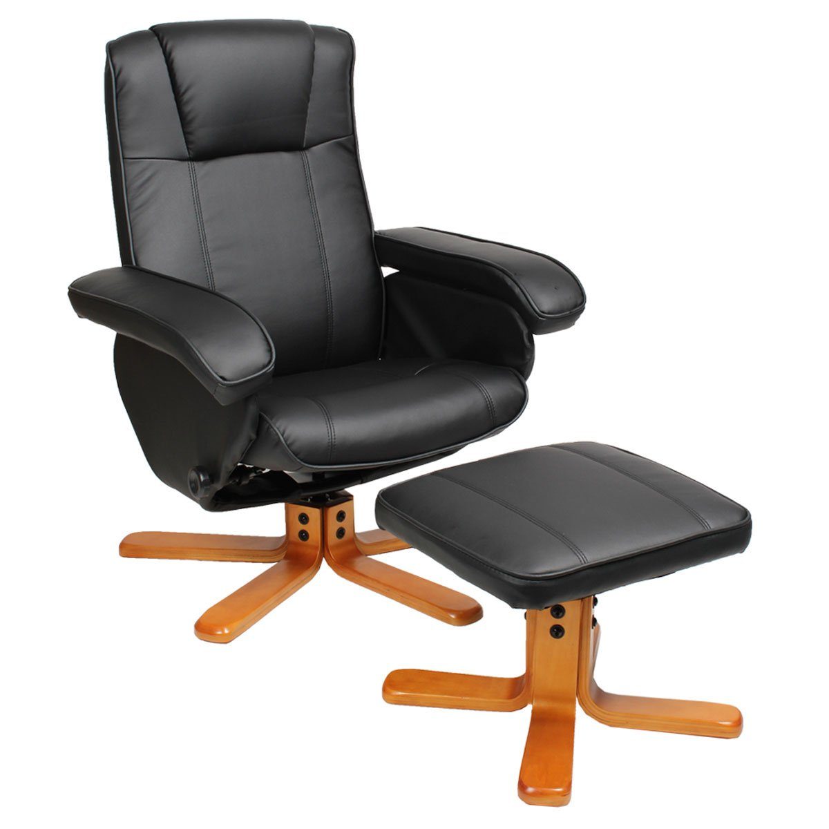 SVITA Relaxsessel CHARLES (Set, 2-St., Relaxsessel mit Hocker), 360° drehbar, mit Fußablage, Wippmechanismus, bequem gepolstert