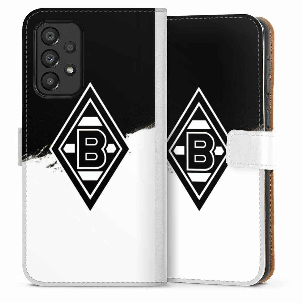 DeinDesign Handyhülle Borussia Mönchengladbach Gladbach Borussia Scratch  Schwarz-Weiss, Samsung Galaxy A33 5G Hülle Handy Flip Case Wallet Cover
