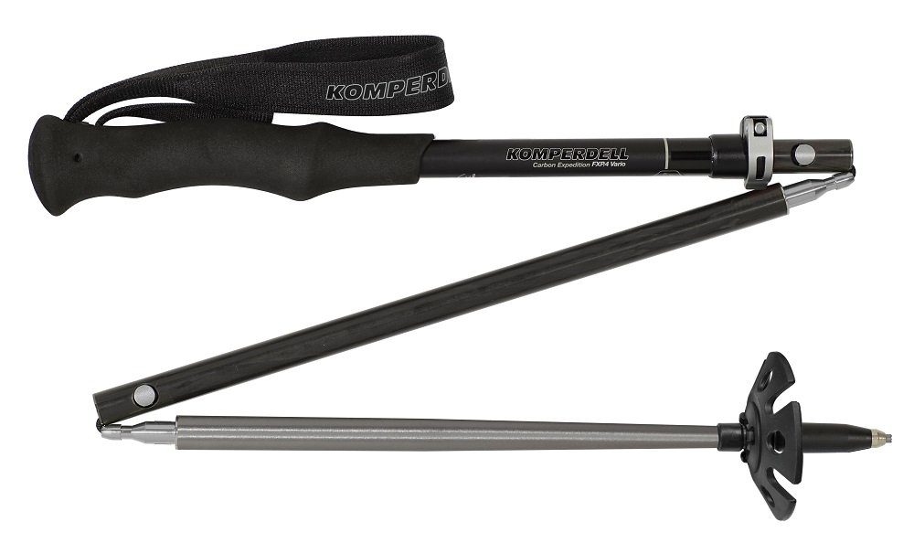 Komperdell Trekking-Stöcke Komperdell Faltstock Carbon FXP.4 Exp. Vario, 1 Paar (FXP-Faltmechanismus entfaltet sich automatisch), ideal für Wandern, Trekking, Skitouren, Bergtouren