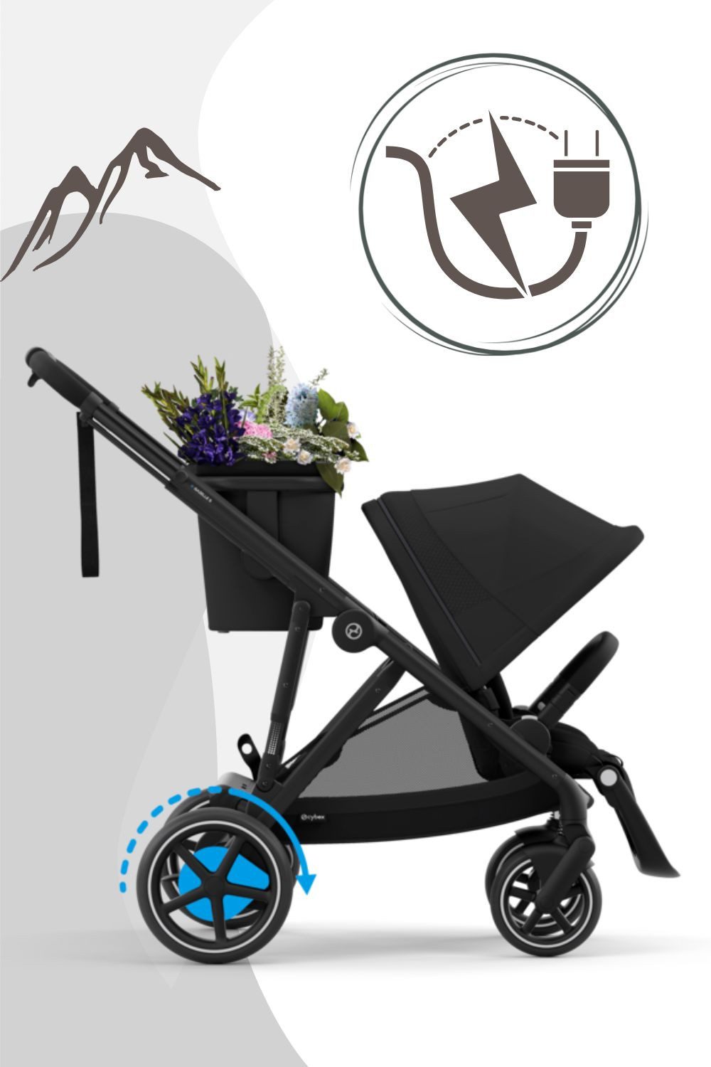 Cybex Kombi-Kinderwagen e-Gazelle S Kinderwagen mit E-Antrieb