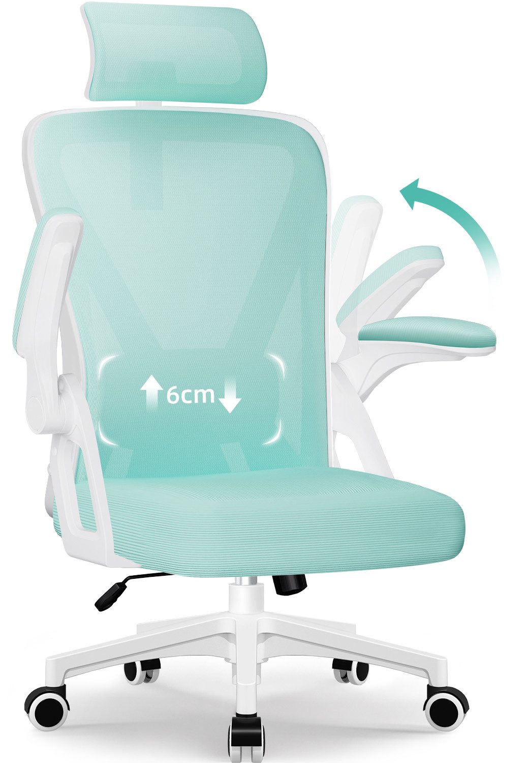 Homimaster Bürostuhl Ergonomischer Bürostuhl, Schreibtischstuhl mit Klappba günstig online kaufen