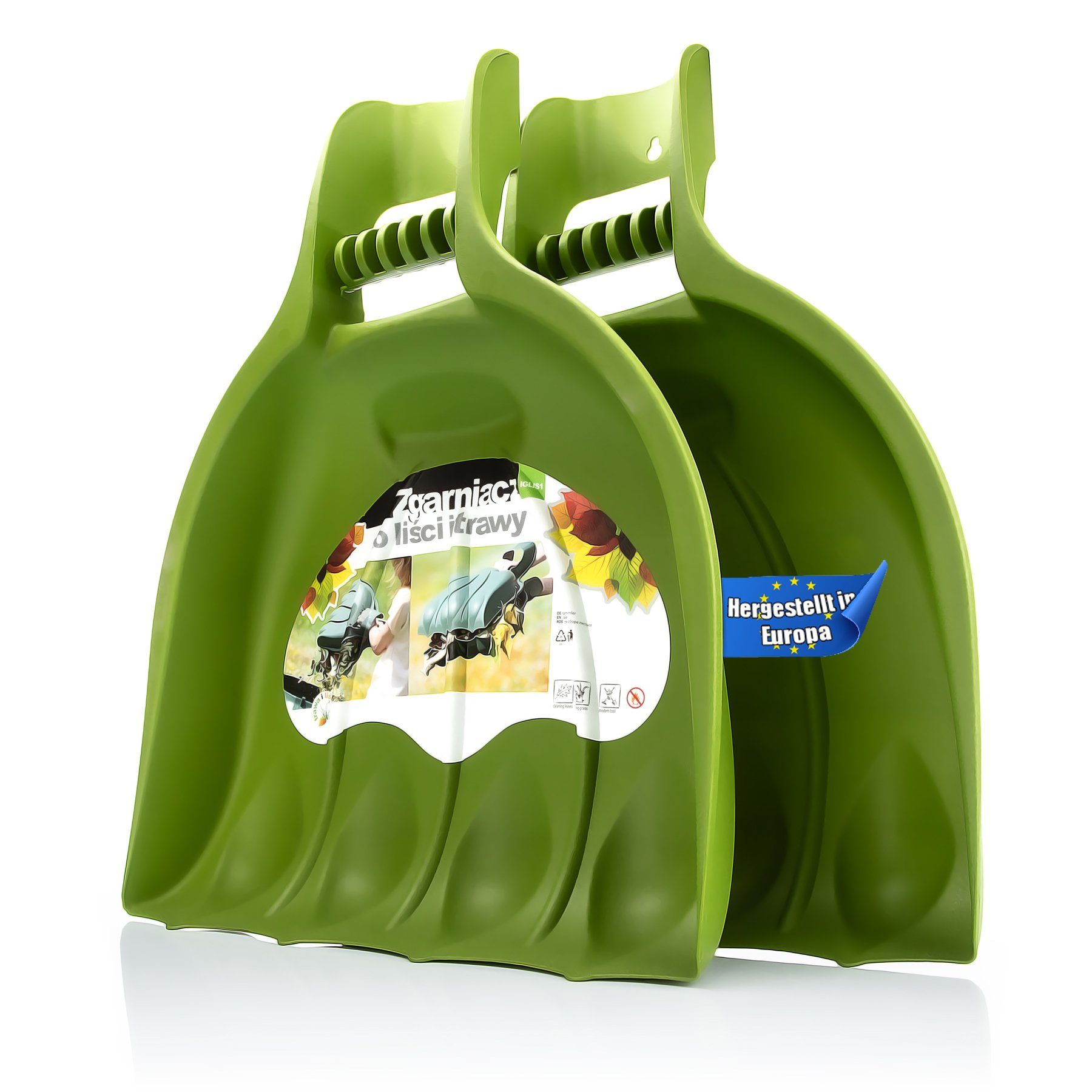 BigDean Laubbesen Laubgreifer Laubsammler Laubschaufel Laubpicker XL, 38,5 cm Arbeitsbreite, mit 0 cm langem Stiel, (Set, 2-tlg., 2 Laubgreifer), Komfortabel Wie Handschuhe