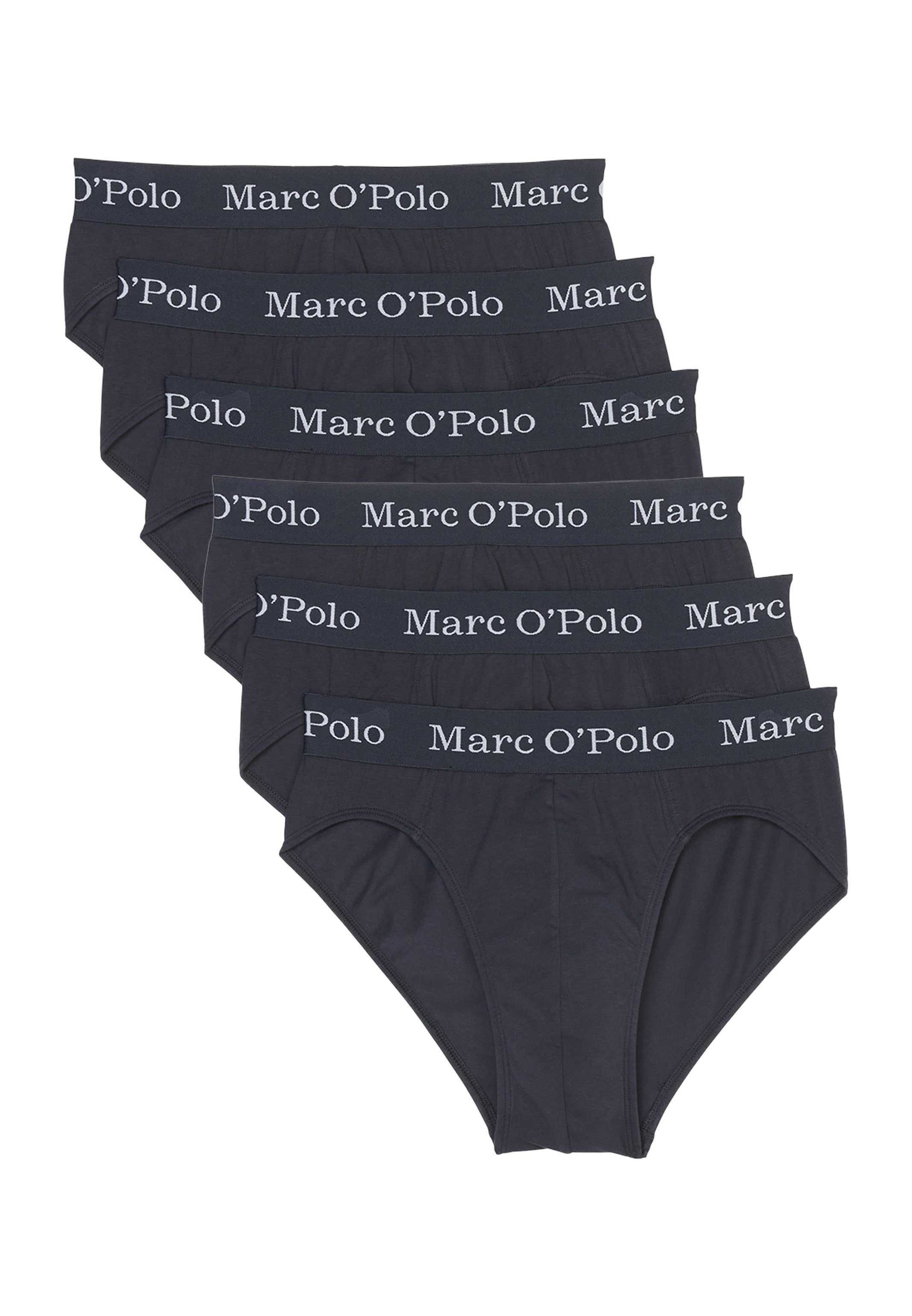 Pack - Baumwolle (Spar-Set, Eingriff / Slip Navy Ohne - Organic Marc 6-St) O'Polo Unterhose Cotton 6er - Elements Slip Dark
