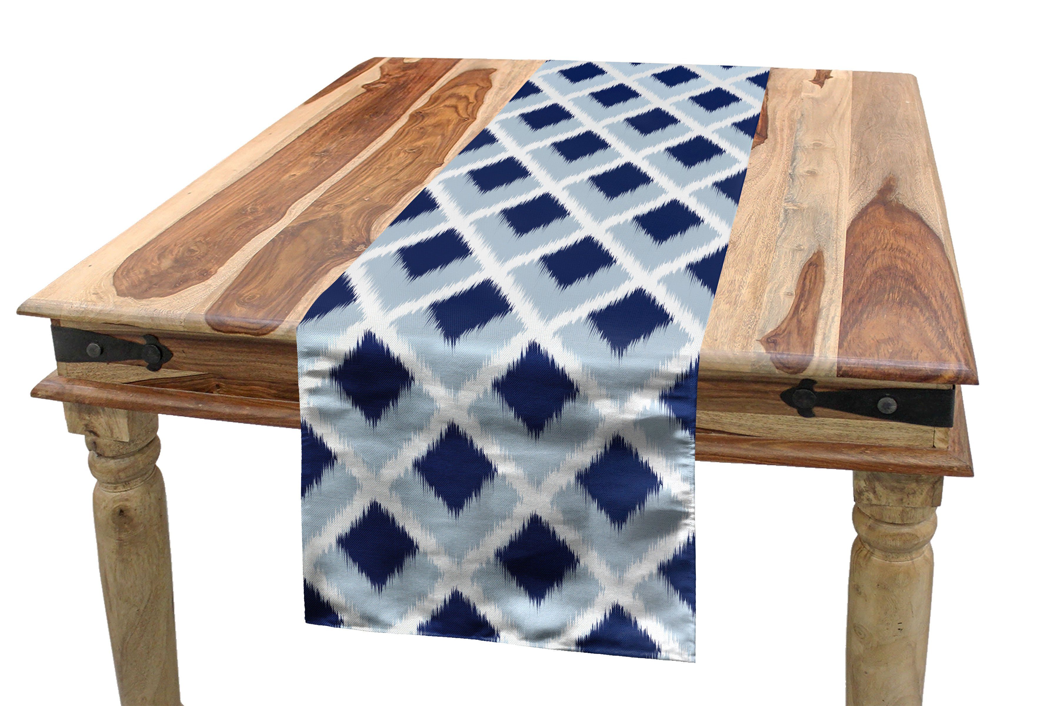 Tischläufer Tischläufer, Rechteckiger Moderne Abakuhaus Küche Dekorativer getönte Blau Esszimmer Ethnisch Ikat