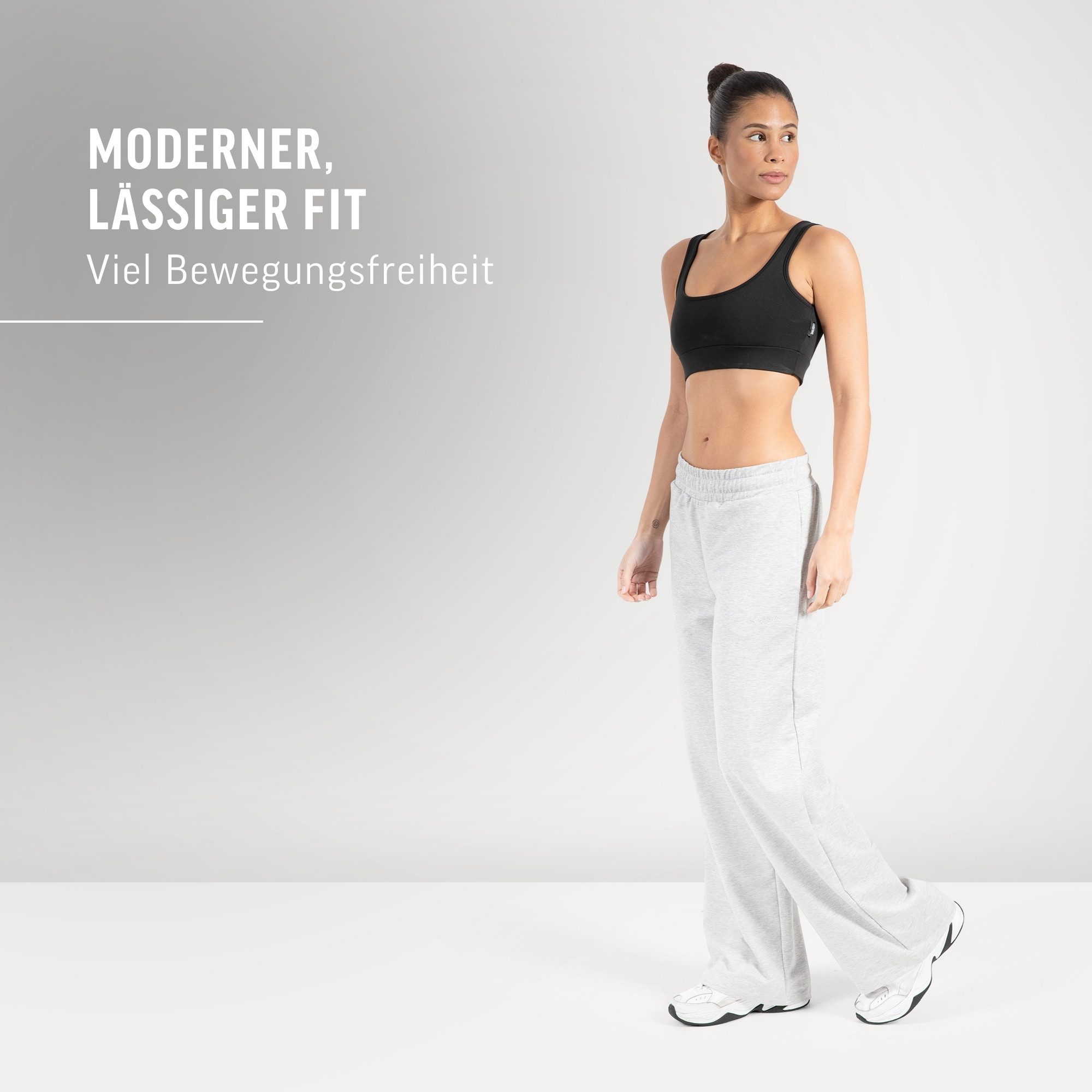 Smilodox Jogginghose Kanya, Baumwollhose, Baggy Fit, Weites Bein für Gym & Alltag mit Seitentasche, Elastischer Bund, weicher Stoff, Sporthose
