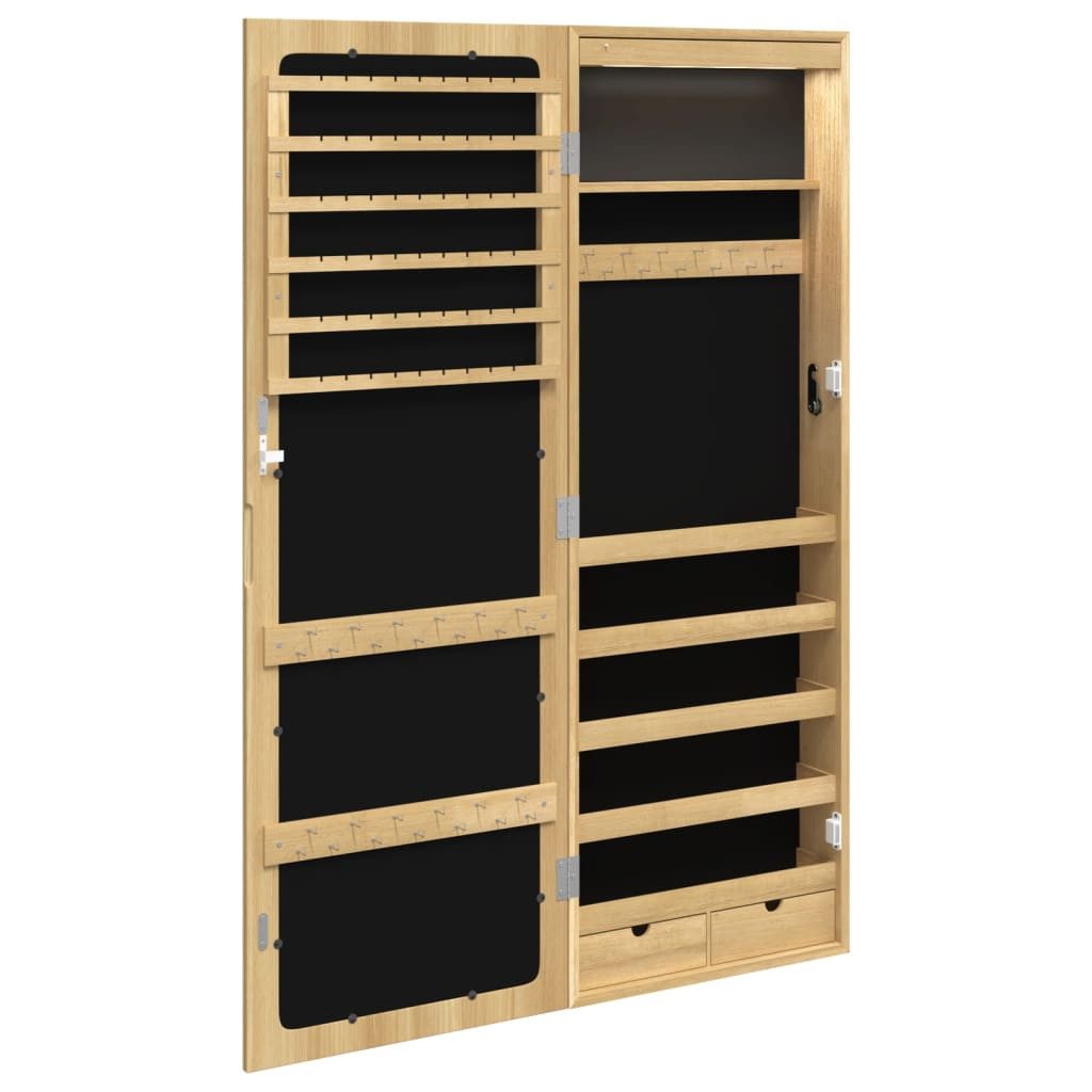 Schmuckkasten Spiegel-Schmuckschrank mit LED-Beleuchtung Wandmontage