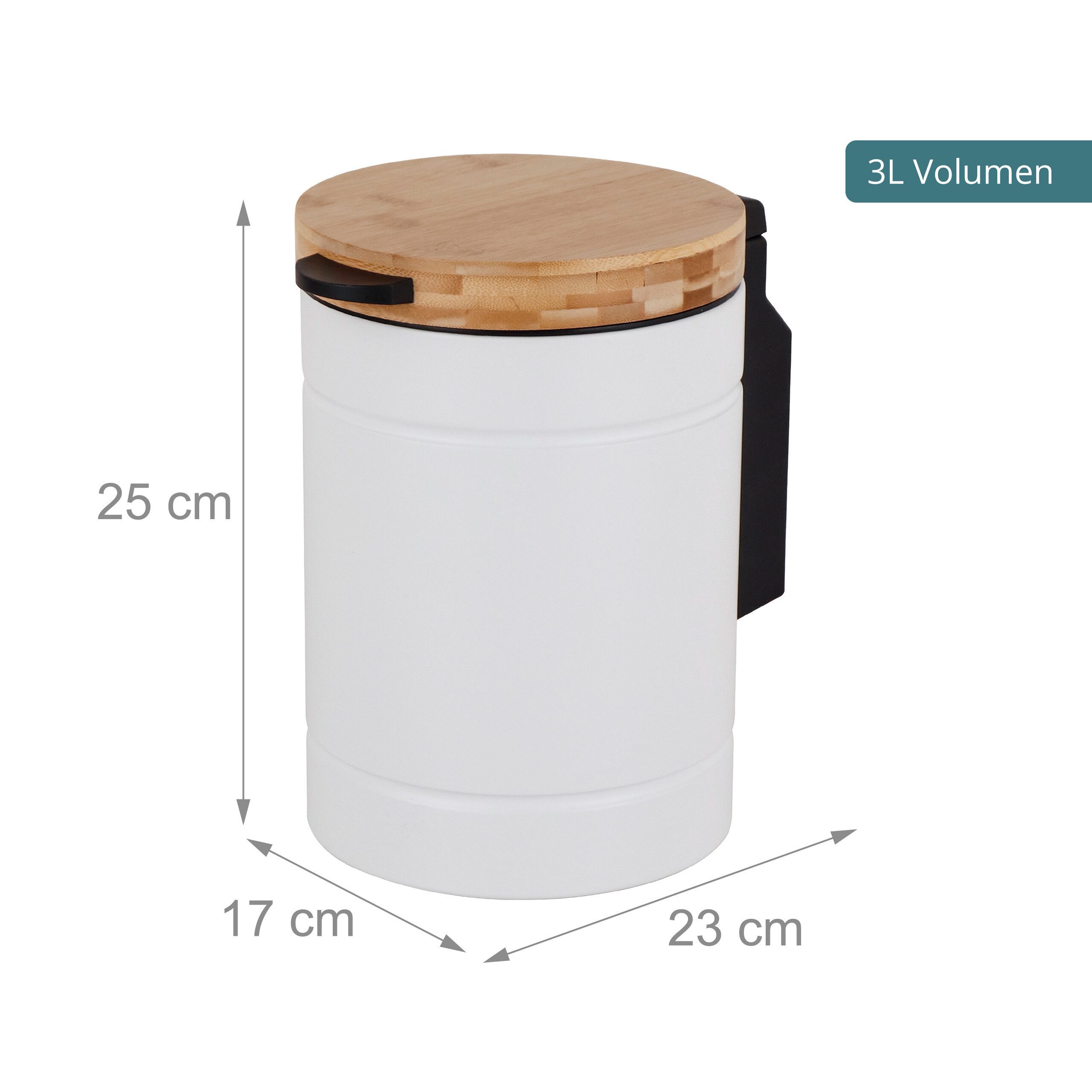 relaxdays Kosmetikeimer Wandmontage 3 Liter, weiß – Bild 4 von 5