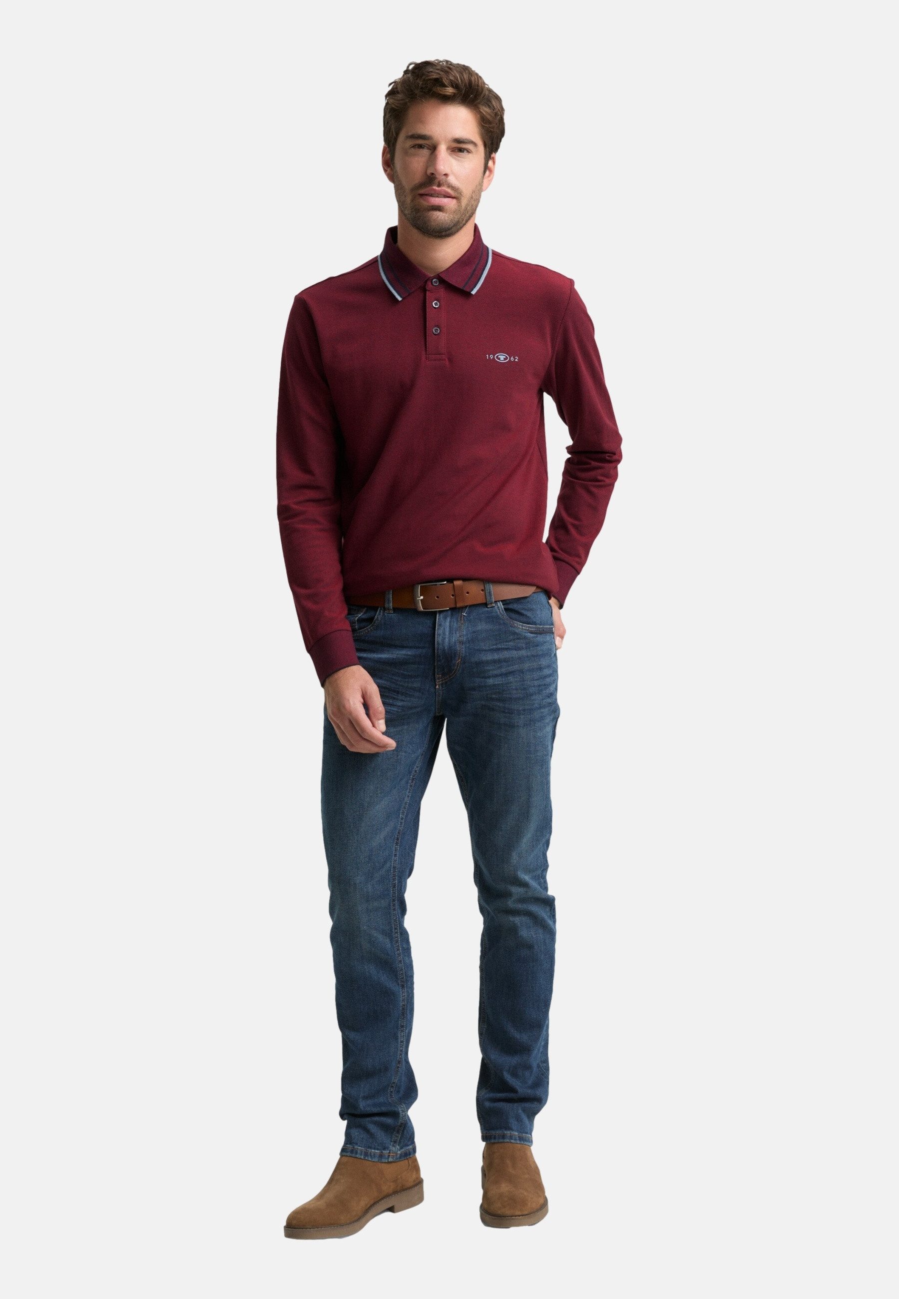 TOM TAILOR Poloshirt Poloshirt Langarmshirt mit Polokragen (1-tlg., 1) günstig online kaufen