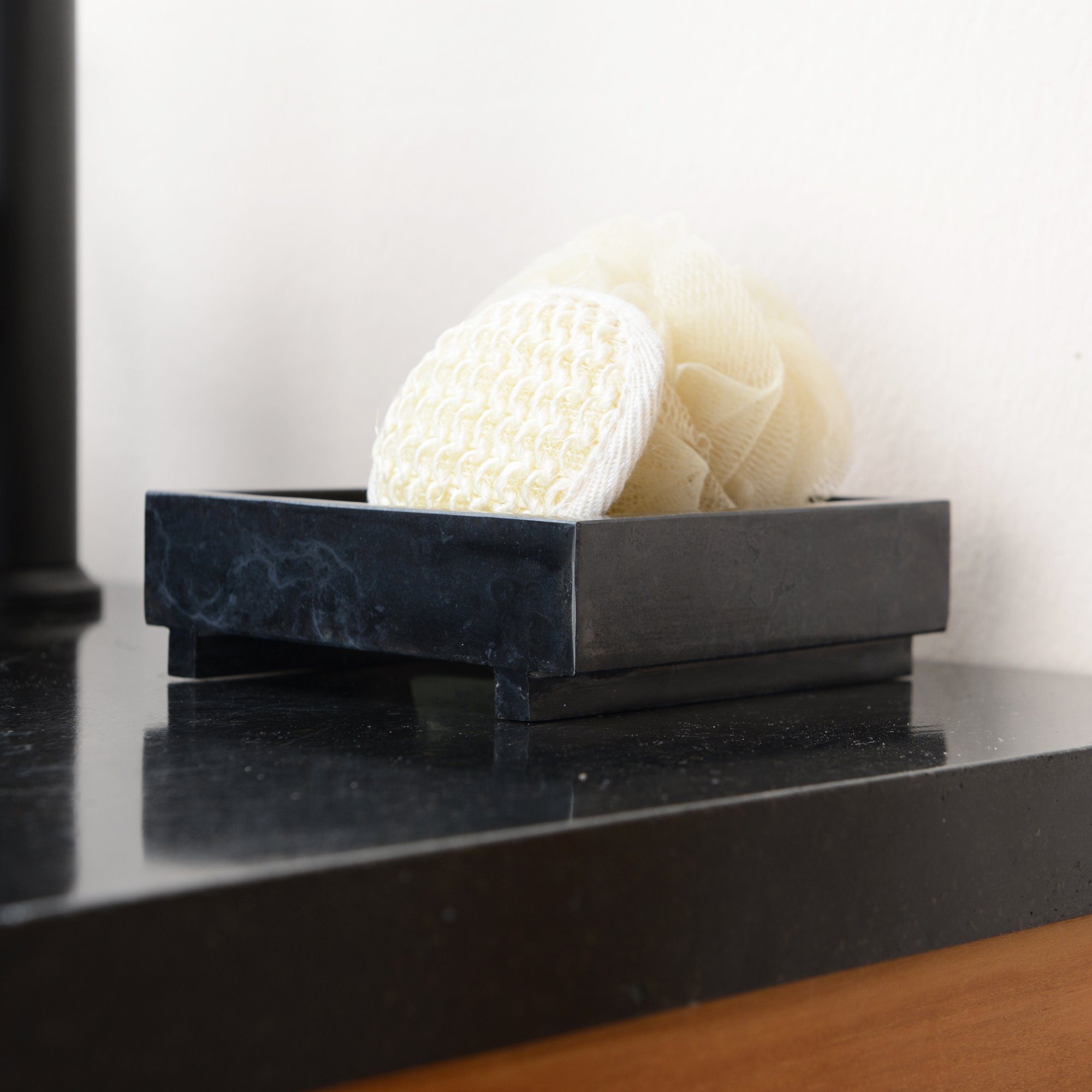 wohnfreuden Dekoschale Marmor Seifenschale 13x13 cm schwarz, 1285 günstig online kaufen