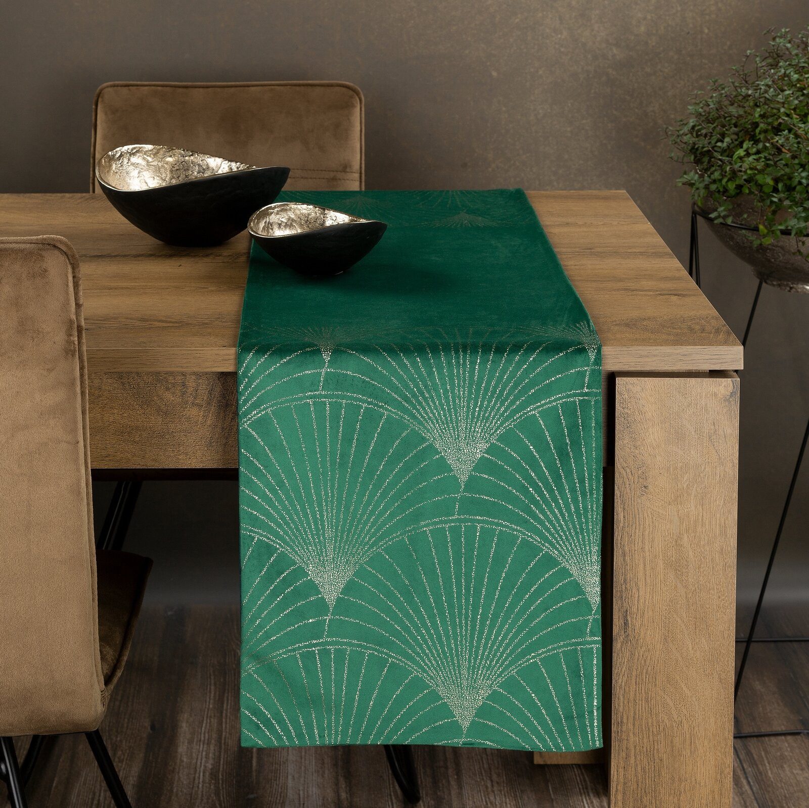 Eurofirany Tischdecke BLINK, Tischläufer, Samt, Velvet, 35x140 cm, 35x180 cm, 35x220 cm