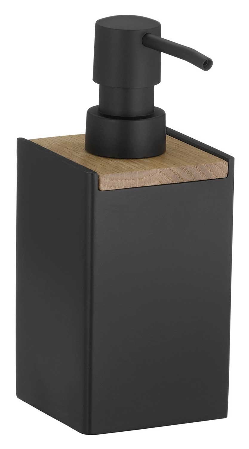 kela Дозаторы мыла CUBE, 300 ml Fassungsvermögen, Polyresin, (1-tlg), Details aus Eichenholz, Nachfüllbar