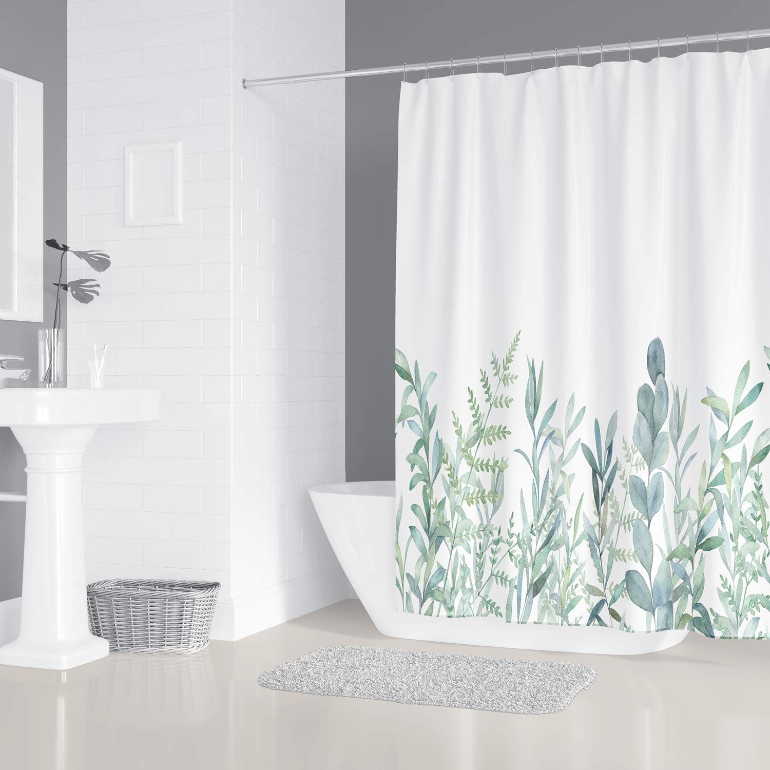 Duschvorhang Pflanzen Vorhang Anti Schimmel Digitaldruck Badezimmer Badewanne 