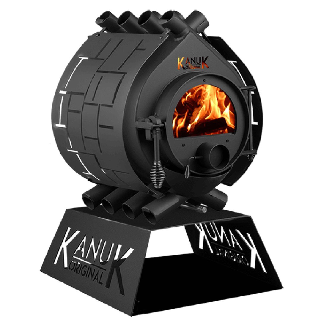 Kanuk Kaminofen Kanuk® Original 9,5 kW - Seitenverkleidung Brick - Untergestell Base, 9,5 kW