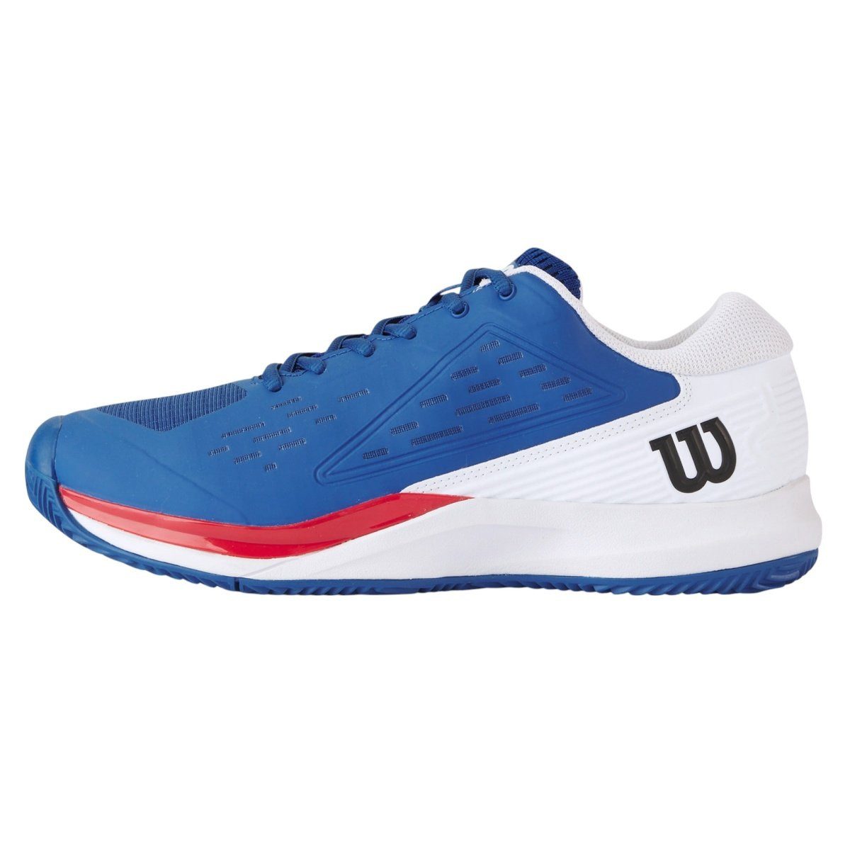 Wilson Rush Pro Ace Clay/Sandplatz (Stabilität, 2E/weit) 2025 blau/weiss Tennisschuh