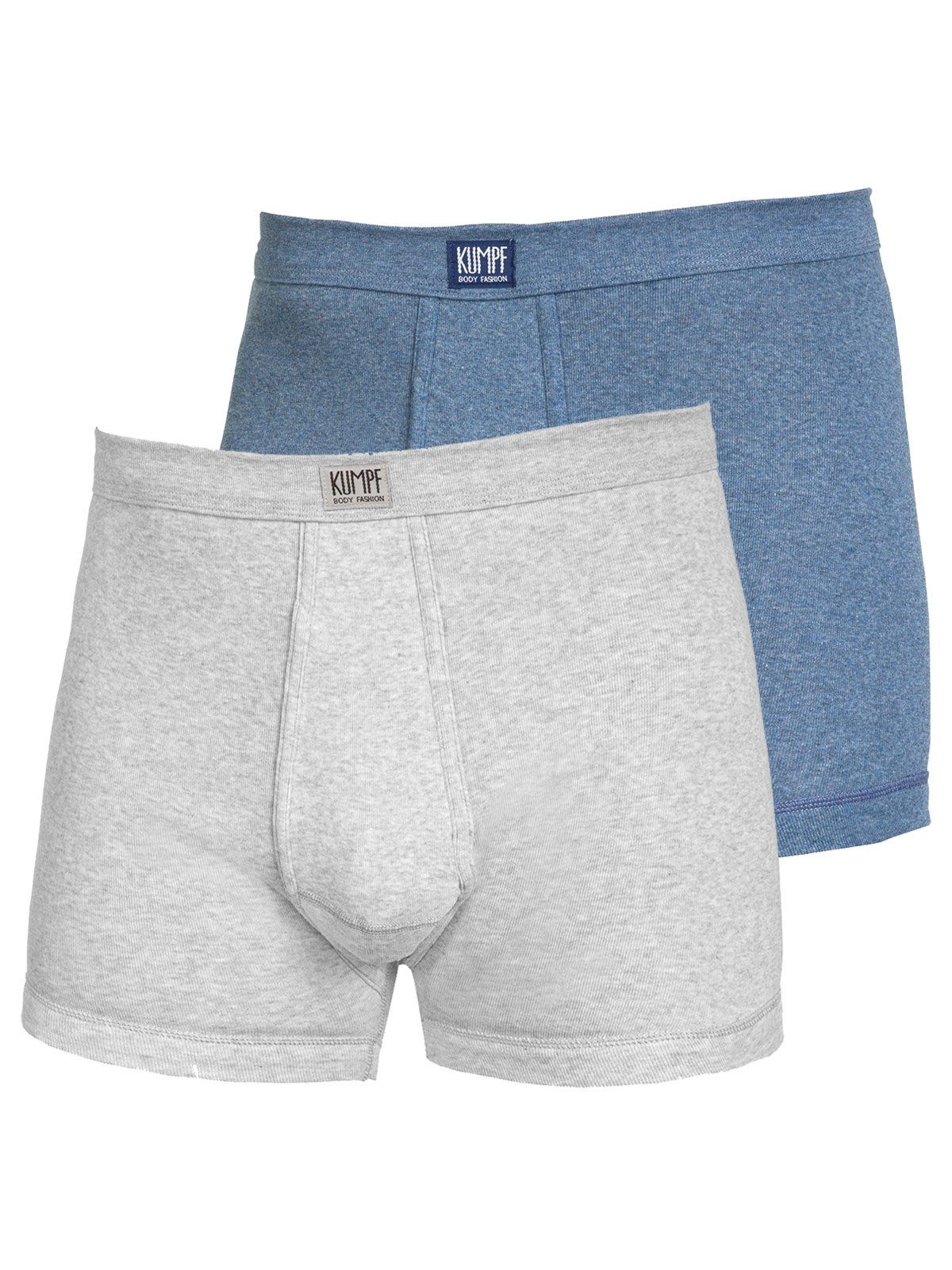 KUMPF Retro Pants 2er Sparpack Herren Short Workerwear (Spar-Set, 2-St) mit eingriff blau-melange kiesel-melange