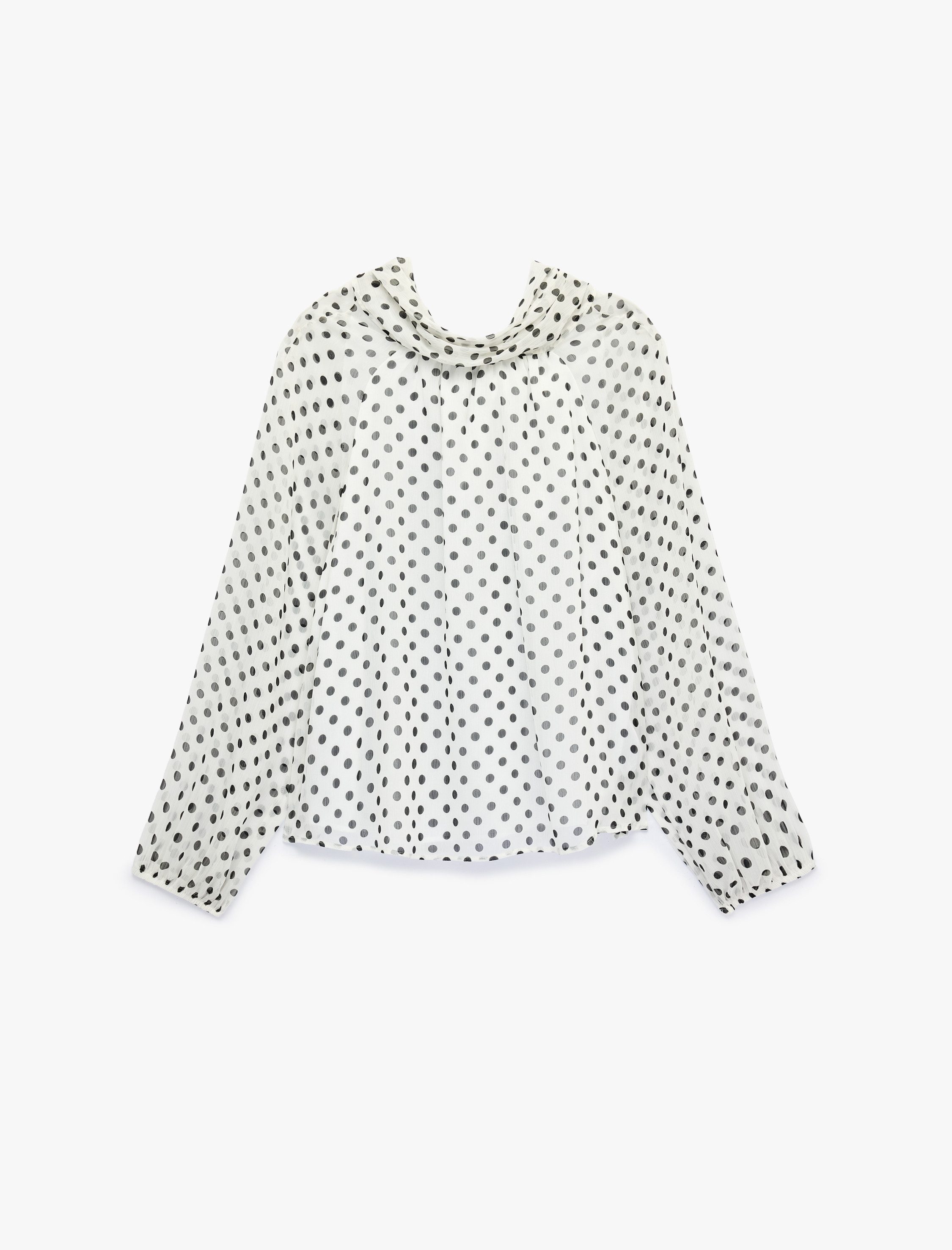 Koton Langarmbluse Koton Schal Polka Dots Chiffonbluse