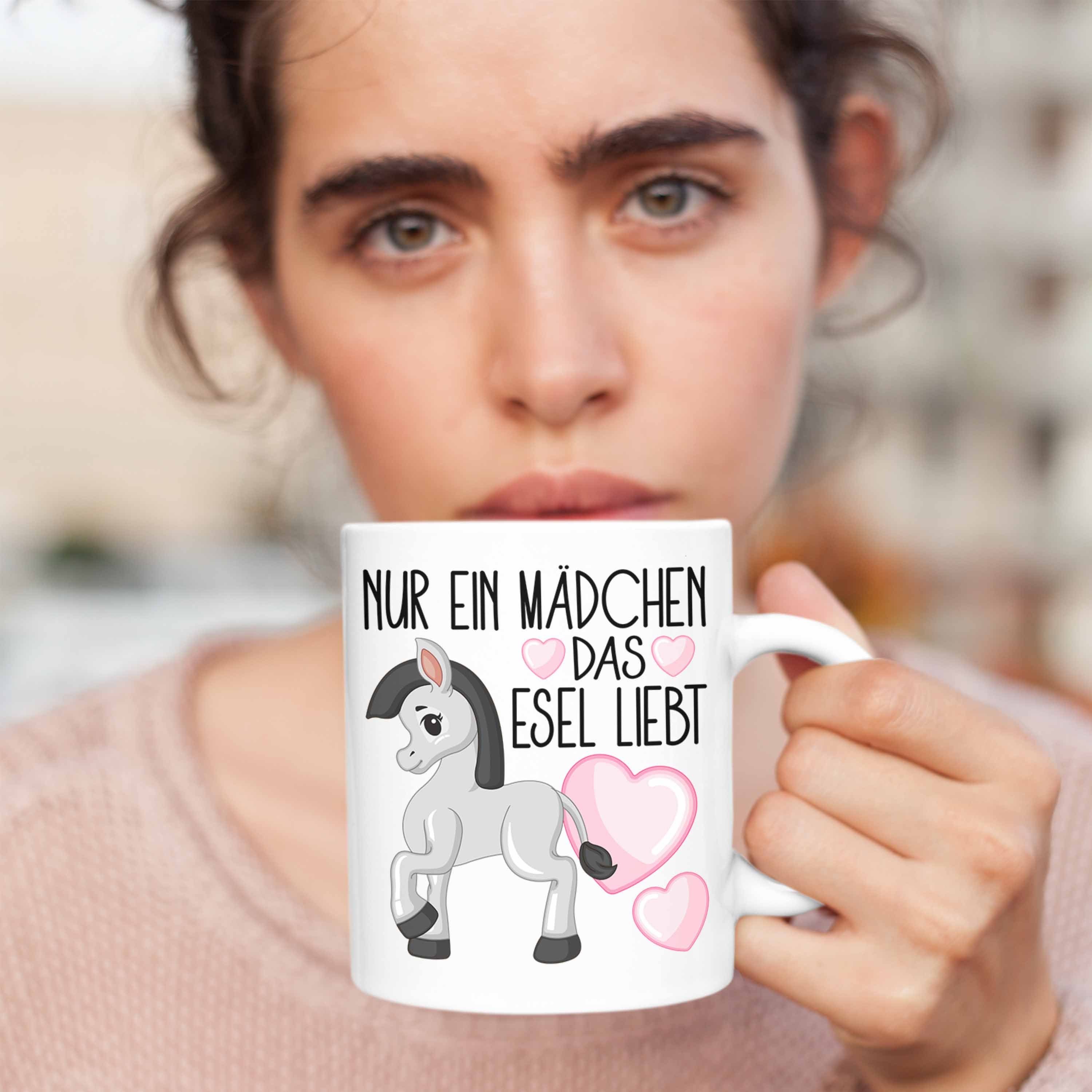 GEschenk Trendation Ein Liebhaber Tasse Liebt Weiss Mädchen Nur Das Esel Tasse Esel