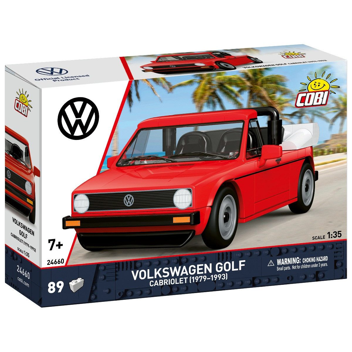 COBI Weihnachtsbaumkugel Bausatz Volkswagen Golf Cabriolet 1979 bis 1994 rot 1:35
