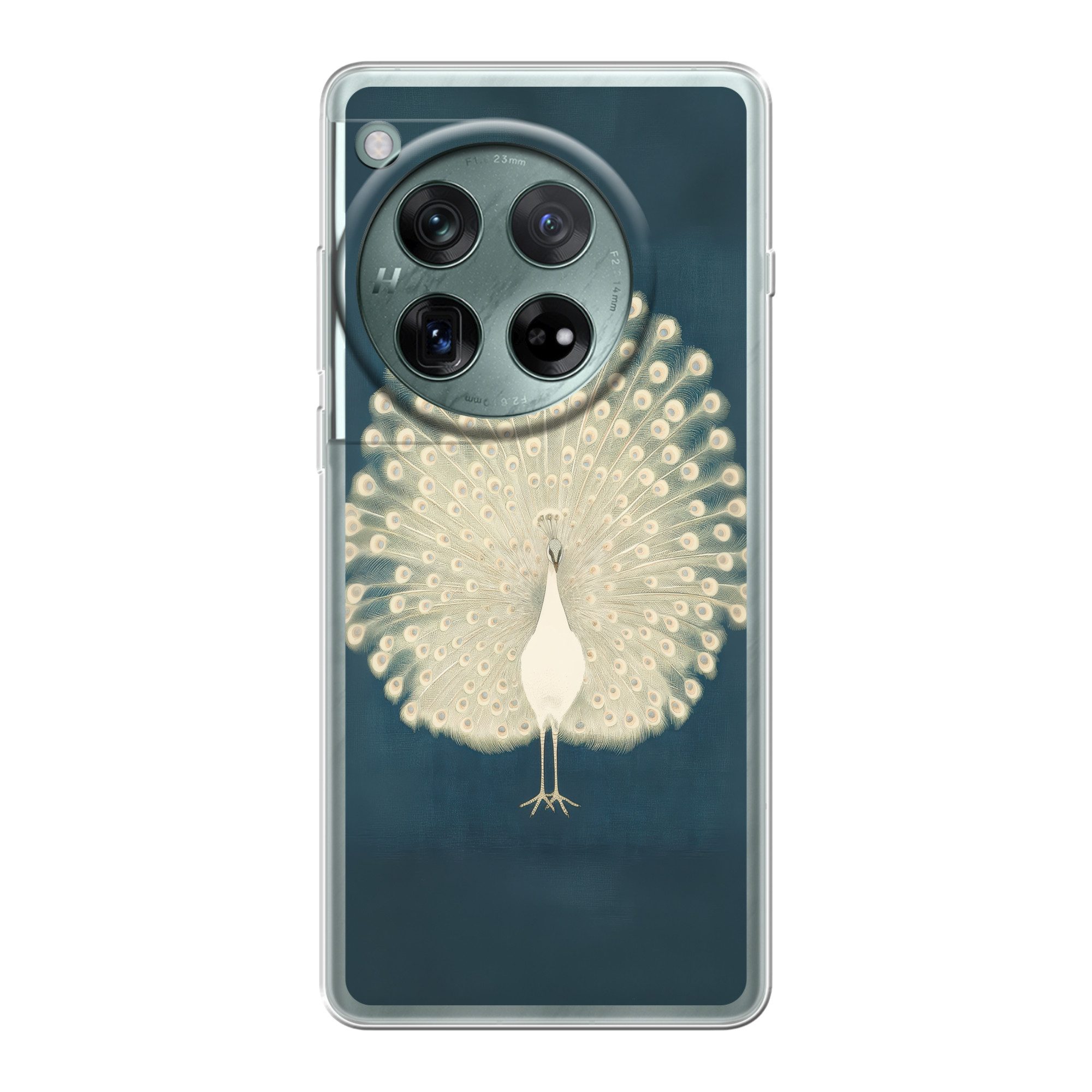 MuchoWow Handyhülle für OnePlus 12 Vogel - Blau - Vintage, Handy Case, Silikon, Bumper Case Dünn