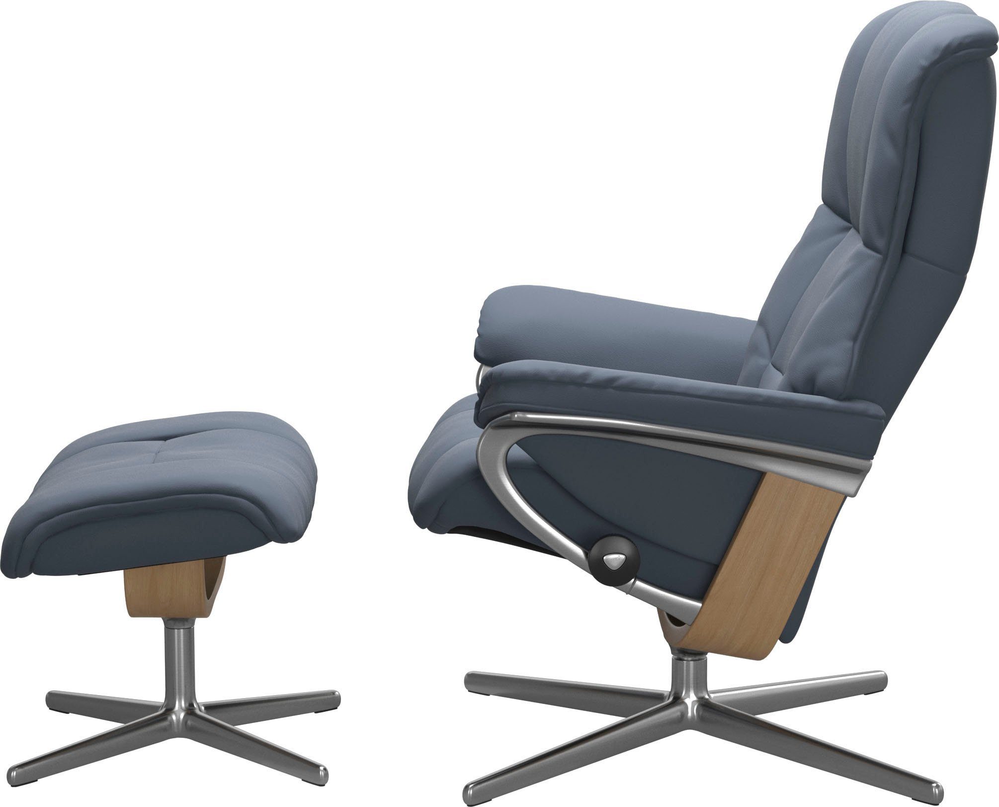 Cross L, Base, mit Hocker, Holzakzent (Set, S, Größe Relaxsessel Stressless® Hocker), Relaxsessel mit mit & Mayfair M Eiche