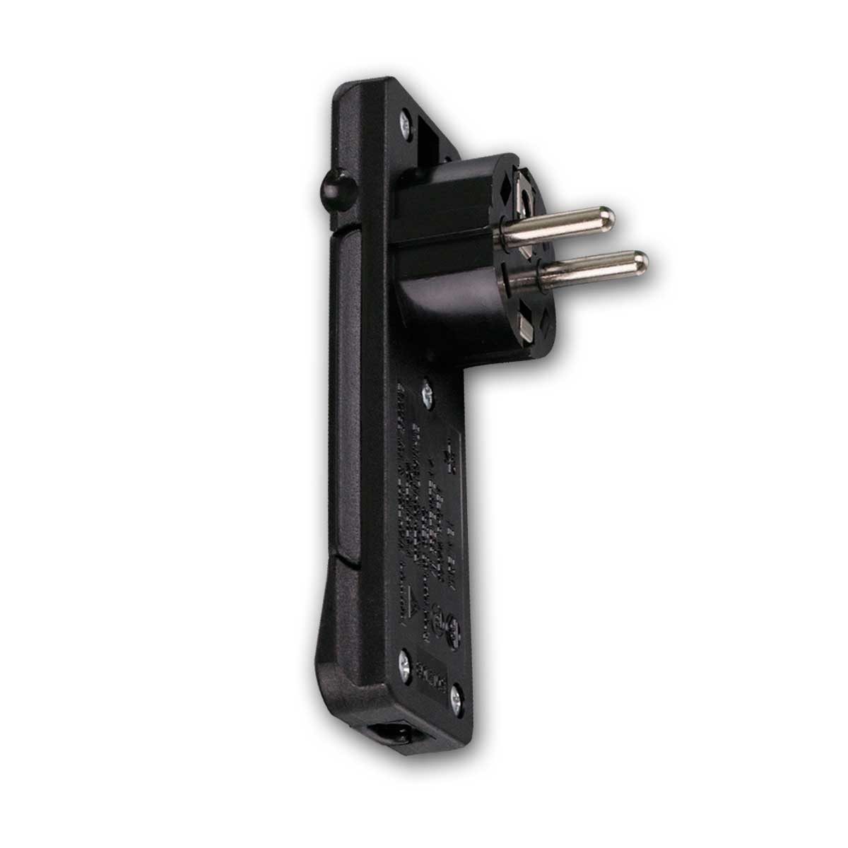 EGB Euroflachstecker Flachstecker schwarz, 250V/16A, Schutzkontakt