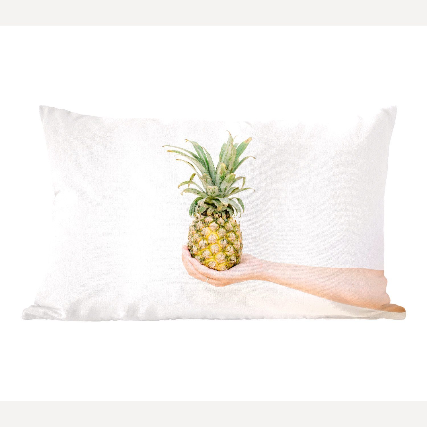 MuchoWow Dekokissen Ananas - Gelb - Tropisch, Wohzimmer Dekoration, Zierkissen, Dekokissen mit Füllung, Schlafzimmer