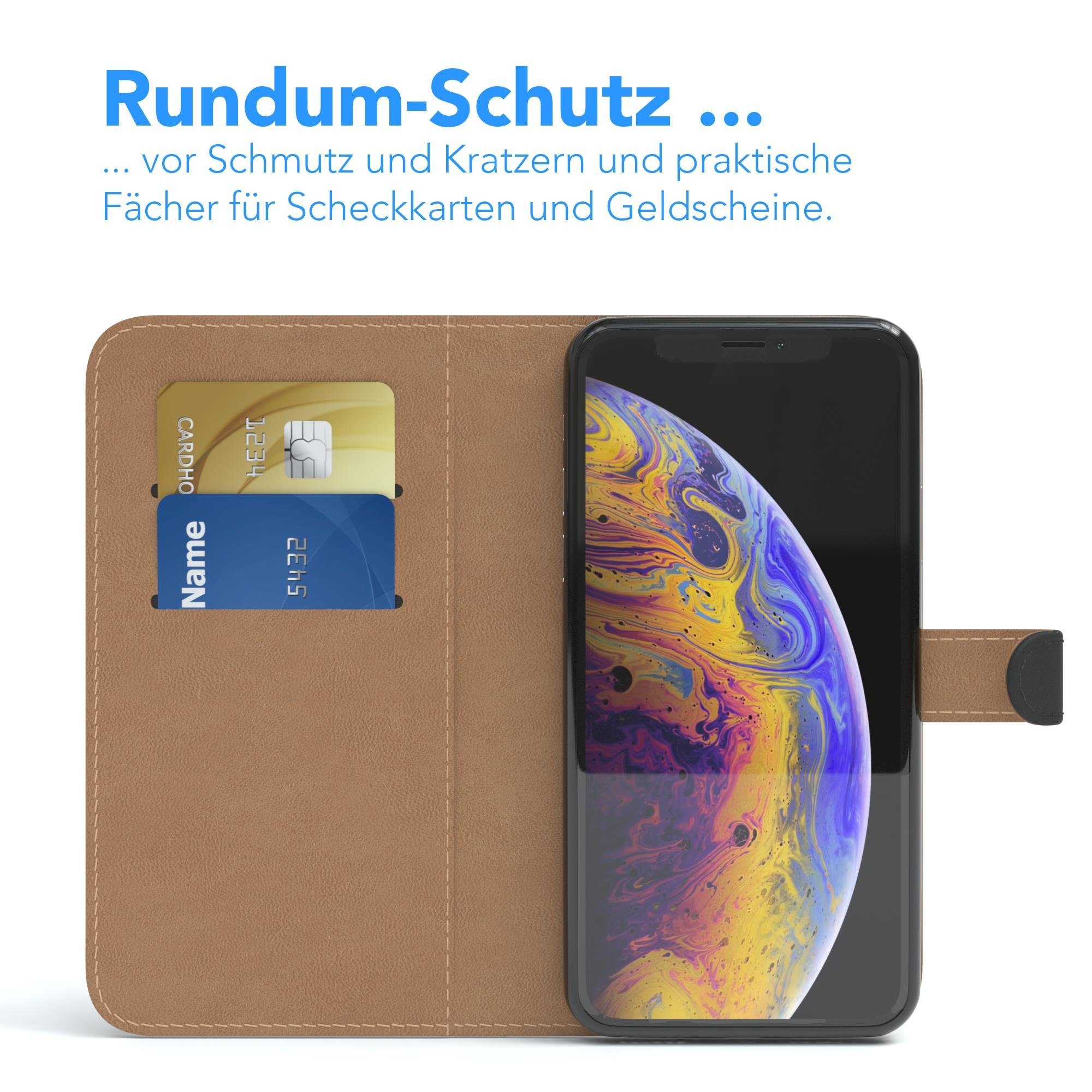 EAZY CASE Handyhülle Bookstyle Farbig für Apple iPhone X / iPhone XS, Schutzhülle mit Standfunktion Kartenfach Handytasche aufklappbar Etui