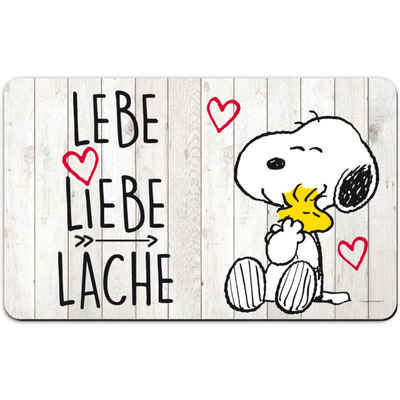 United Labels® Frühstücksbrett Snoopy Frühstücksbrett, Lebe Liebe Lache, Resopal