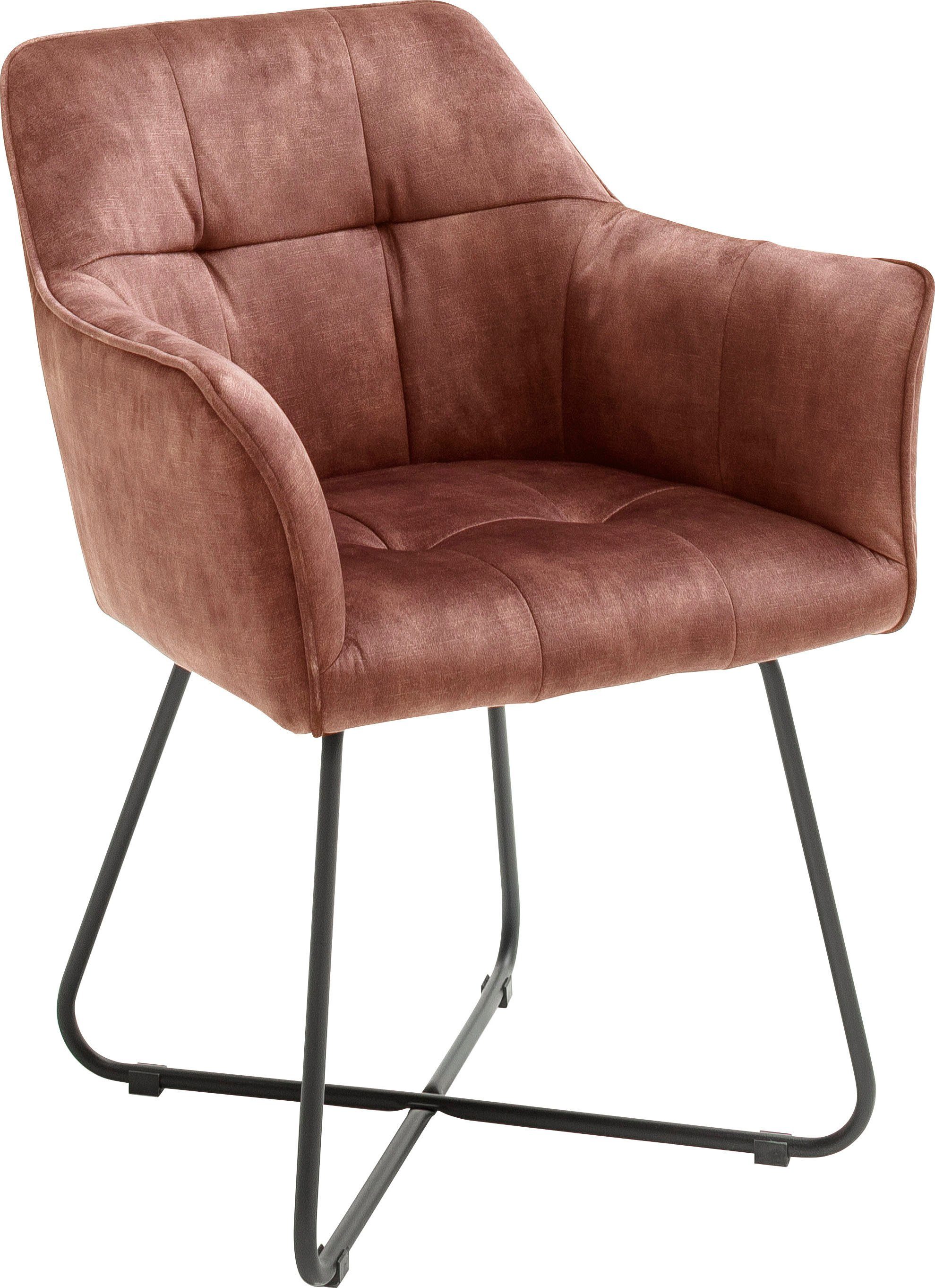 Veloursoptik 2 furniture Stuhl Rostbraun (Set, MCA belastbar Keder, Panama bis Vintage mit Kg Esszimmerstuhl | 120 Rostbraun St),
