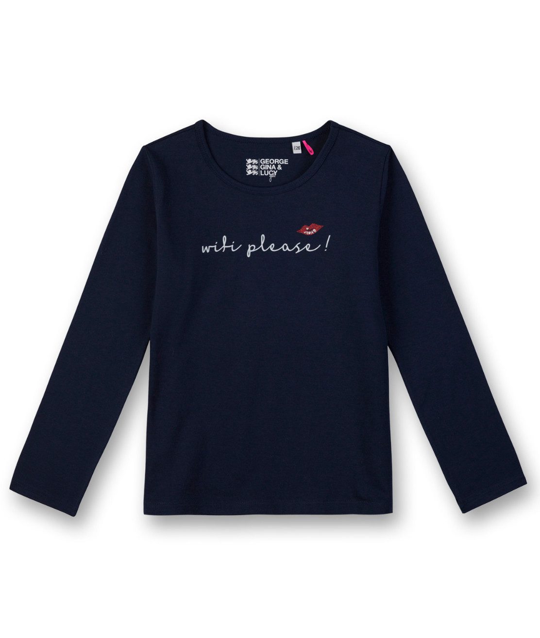 George Gina & Lucy Langarmshirt Mädchen Langarmshirt mit Schriftprint und Rundhals aus Baumwolle