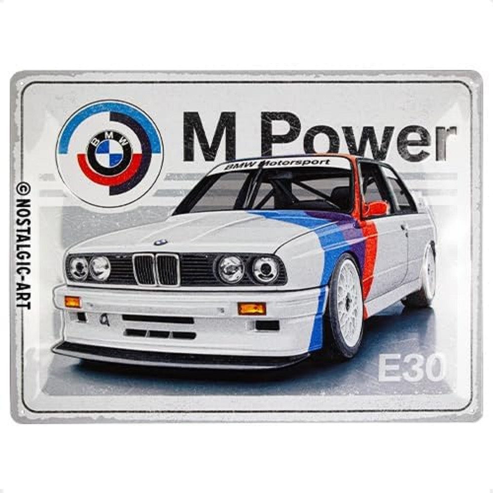 BMW Брелки BMW Motorsport Blechpostkarte E30 10x14 cm Vintage Grußkarte (1-tlg)