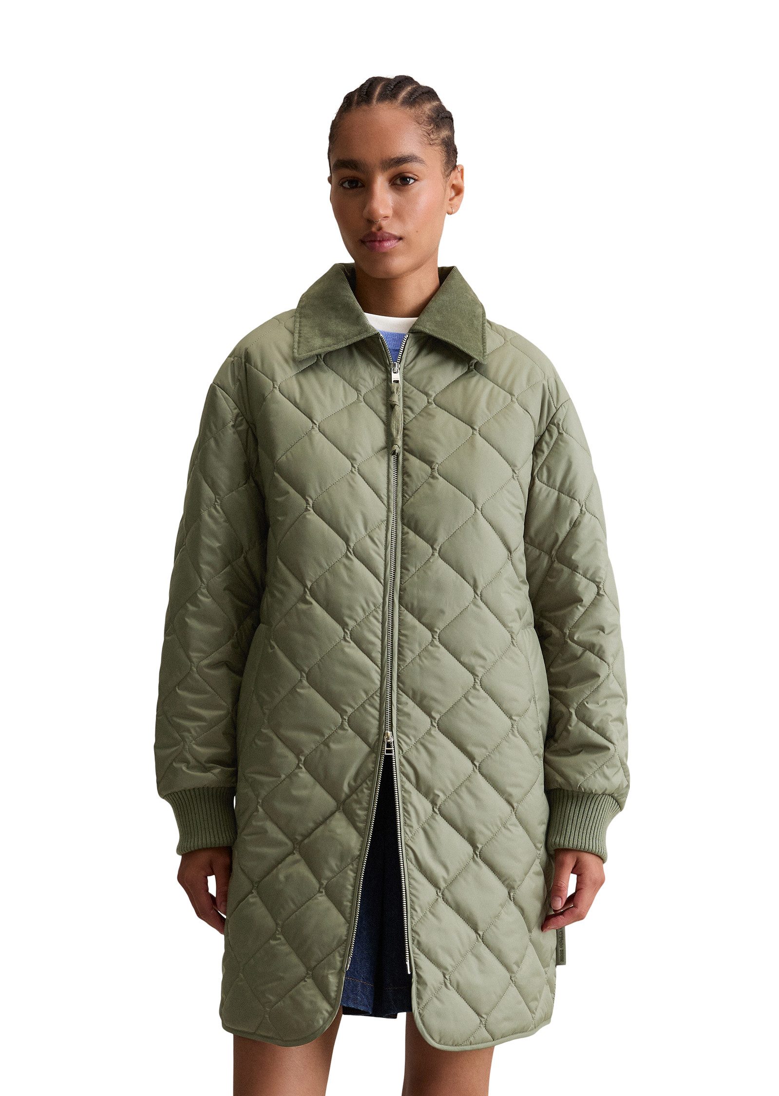 Marc O'Polo DENIM Steppmantel relaxed fit, 2-Wege-Reißverschluss, Cord-Kent günstig online kaufen