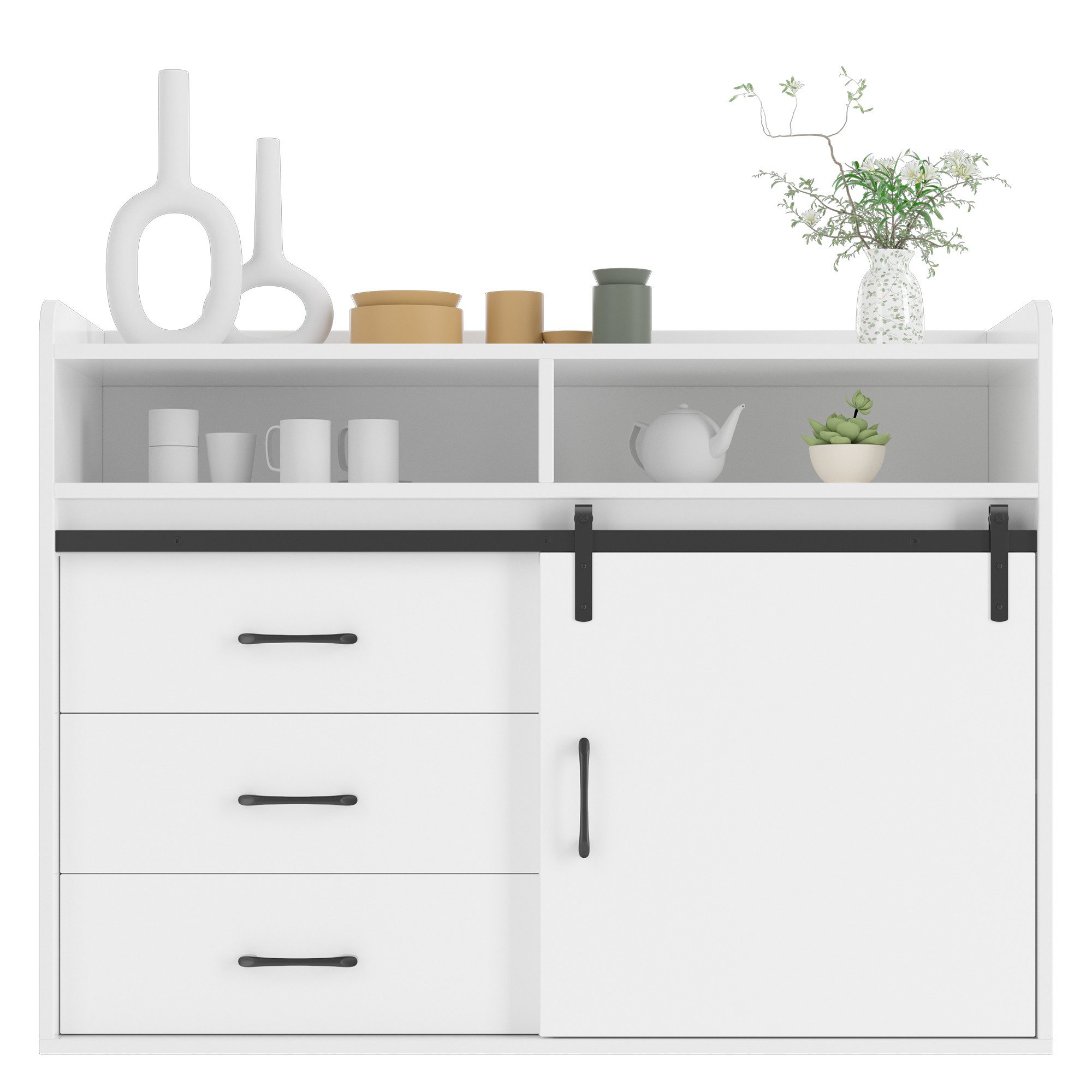 HOMAVO Sideboard HG1-L mit Schiebetüren & günstig online kaufen