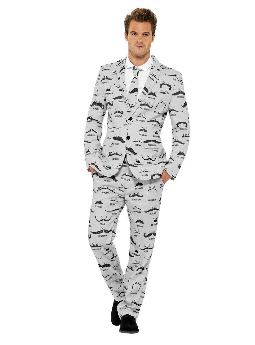 Metamorph Partyanzug Moustache Partyanzug Kostüm - Karneval Halloween, Schnäuzer mit Stil: der perfekte Anzug für den Movember!