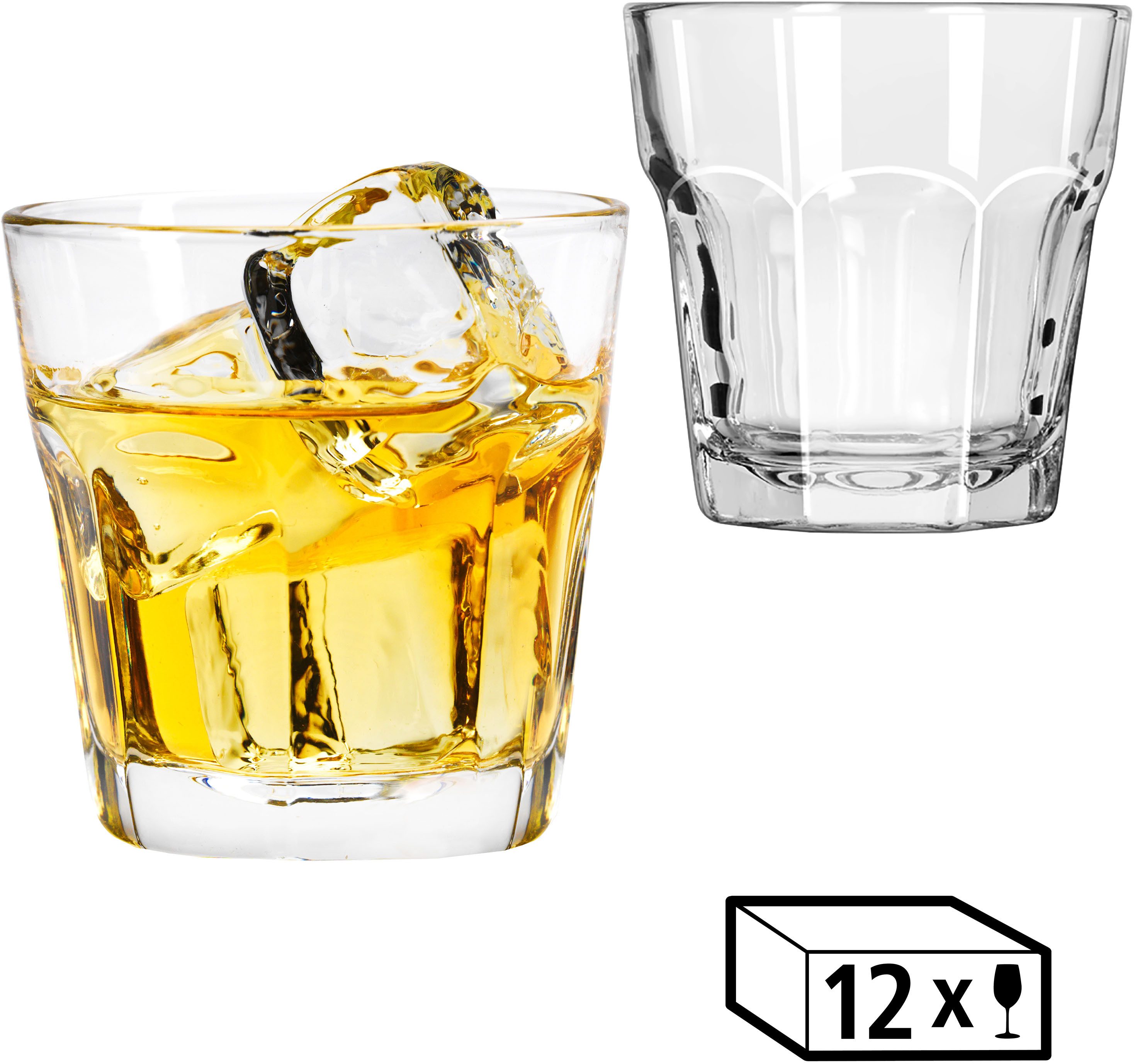 LIBBEY Стекло-Set Rocks Glas -GIBRALTAR- 207 ml, Ø: 8 cm, H: 8 cm, 12er Set, 12-tlg., Glas, hochwertig verarbeitet, im modernen Design