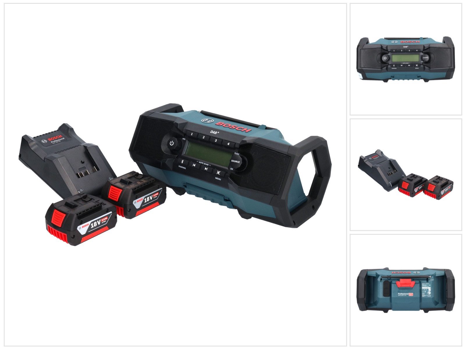 Bosch Professional GPB 18V-2 SC Professional Akku Baustellenradio 18 V DAB+ Bluetooth AU Baustellenradio