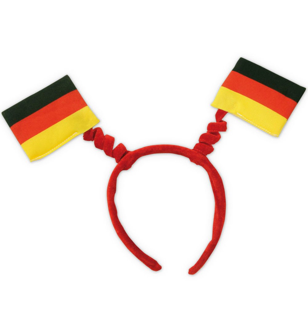 Fries Haarreif Deutschland Fahnen Haarreif Wabbles Schwarz Rot Gold Fan WM EM Party, 1-tlg., Haarreif mit Deutschland Flaggen