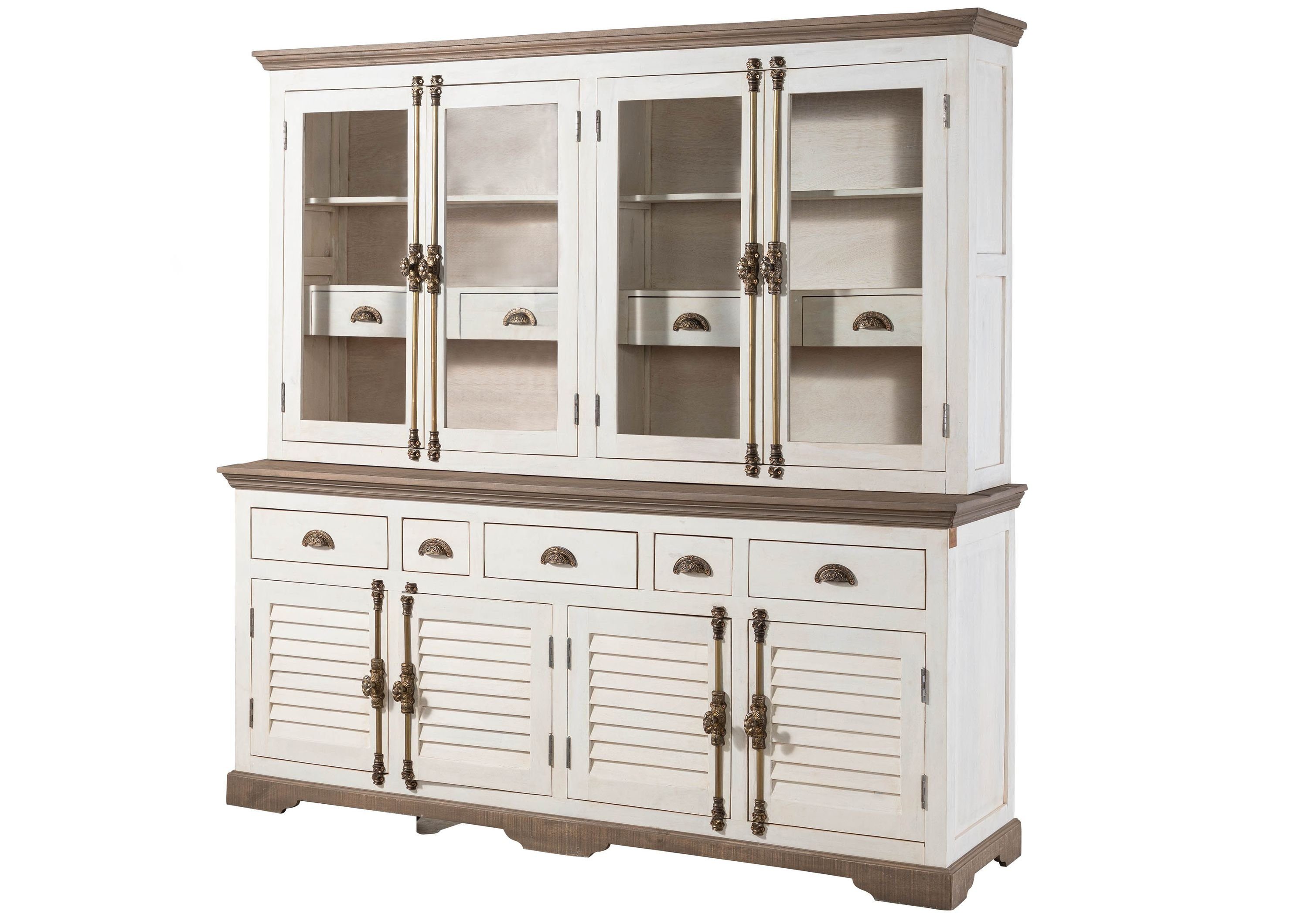 Massivmoebel24 Buffet #103 (Mango 204x50x210 weiß günstig online kaufen