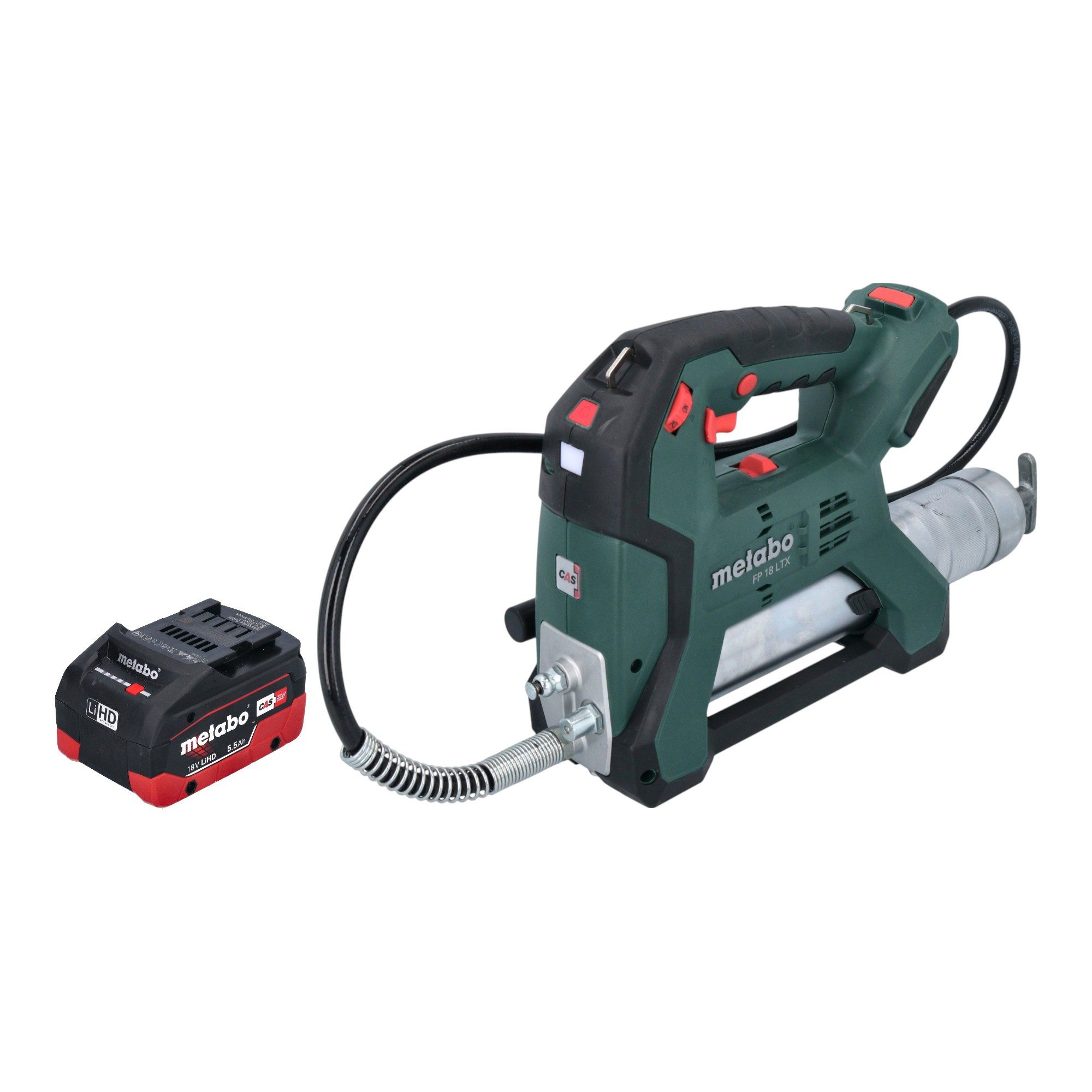 metabo Werkstattpresse FP 18 LTX Akku Fettpresse 18 V 690 bar + 1x LiHD Akku 5,5 Ah